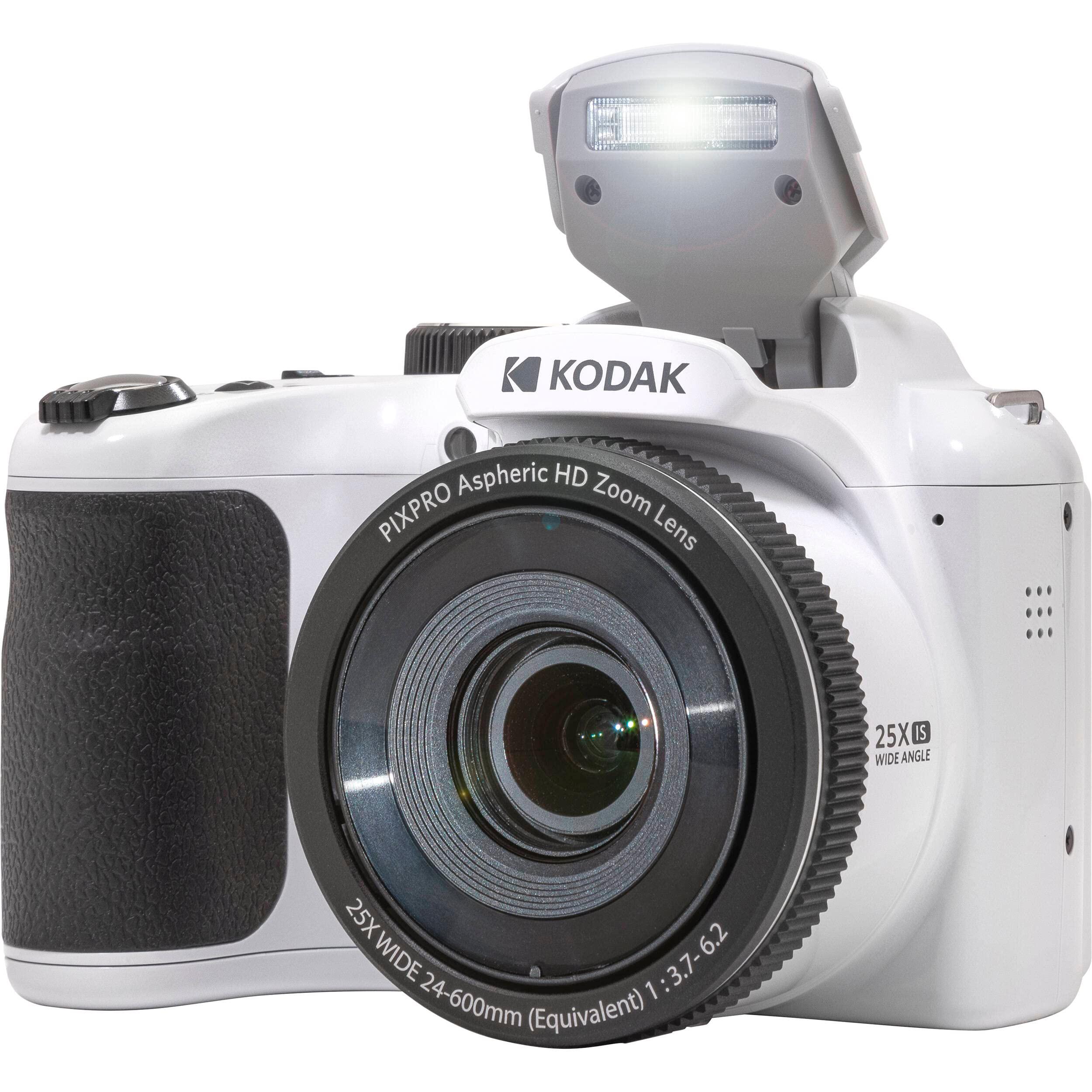 Kodak PIXPRO AZ255 Digital Camera (White) Bundle with 32GB Ultra UHS-I SDHC Memory Card (2) + Case (4 Items) - Image 2