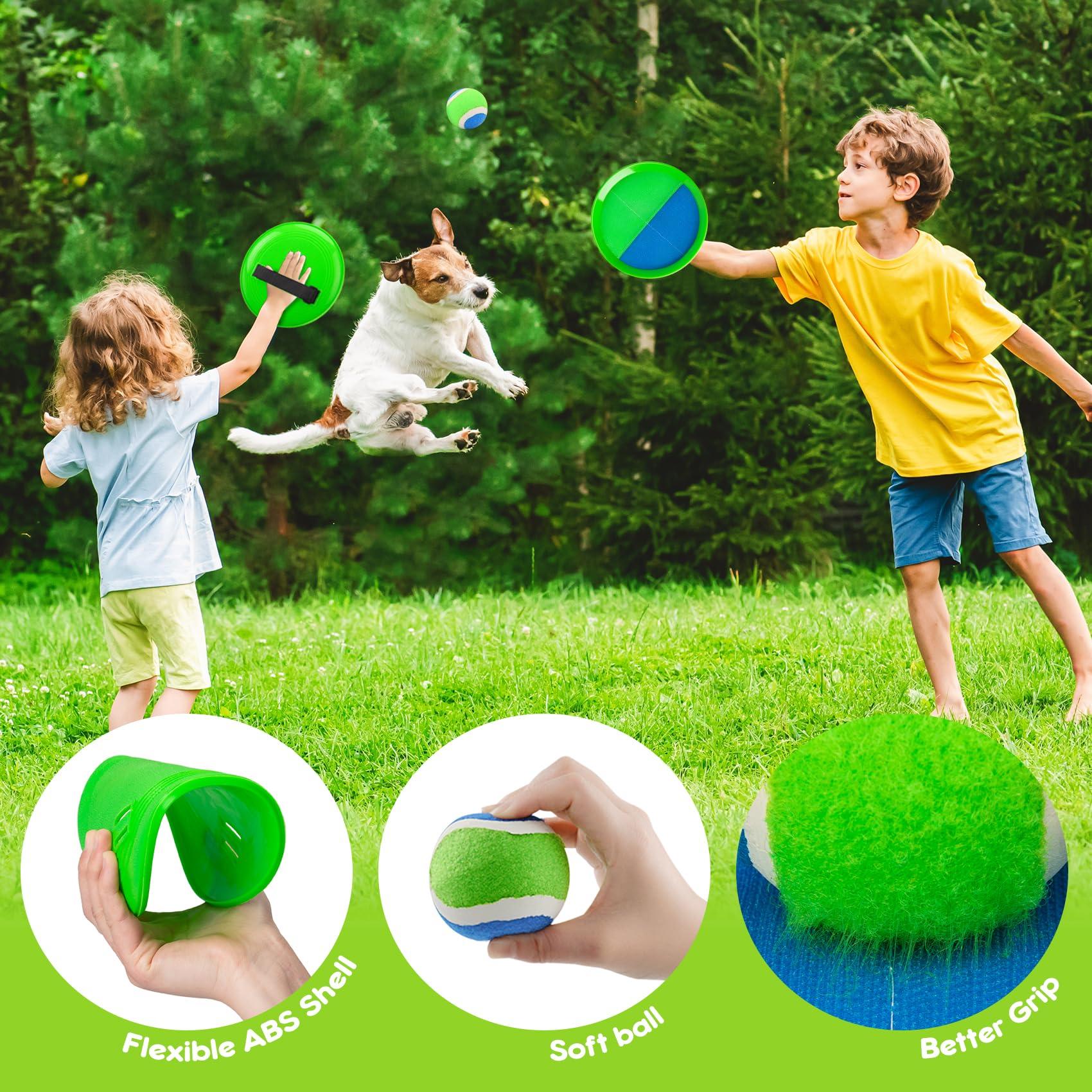 Toss and Catch Ball Set for Toddlers, Kids and Adults - 4 Pack - Kids Toys Outdoor Indoor - Sturdy & Water-Resistant, Great Game for Beach, Pool and Yard - Classic Gift for Boys Girls - Image 4