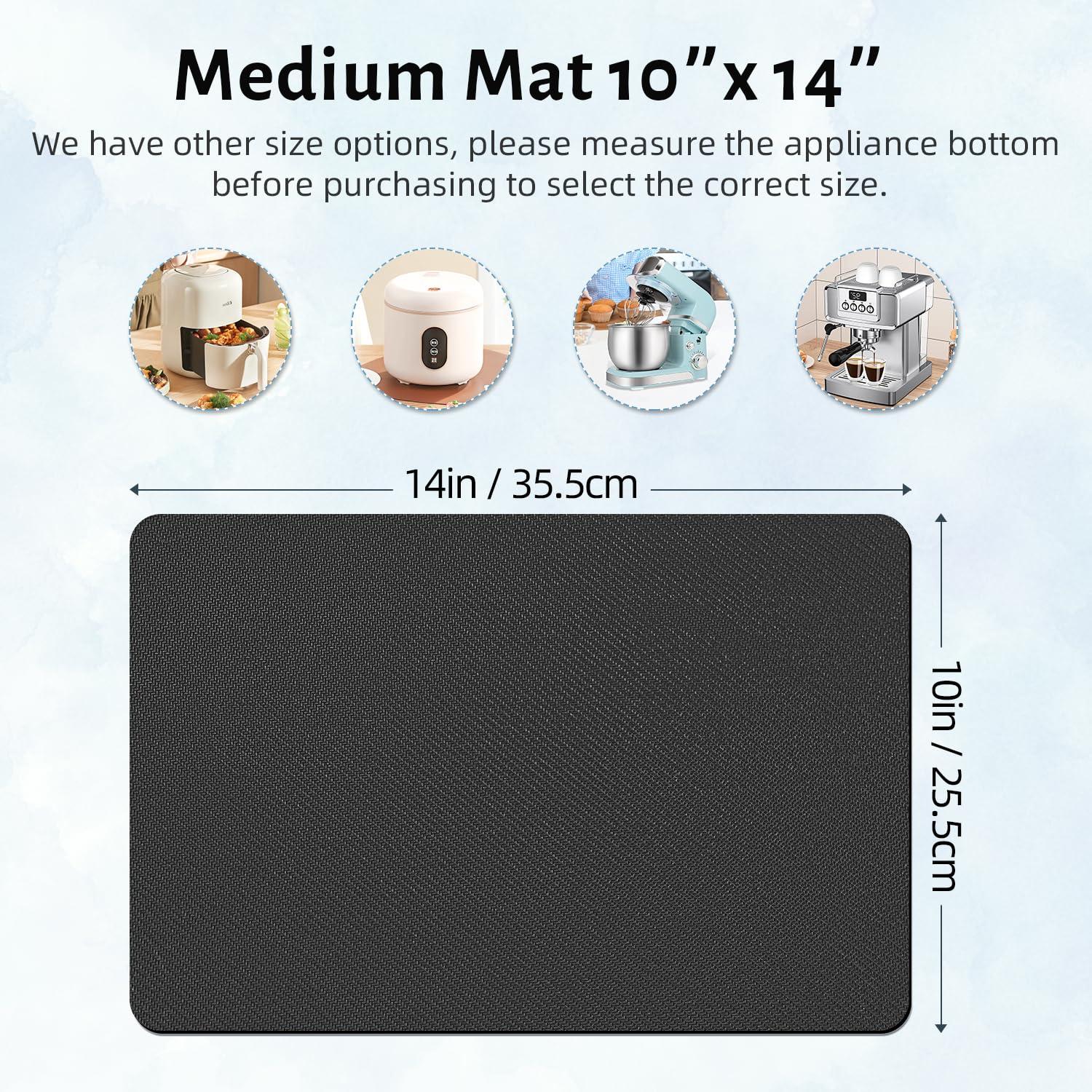 LOPNUR 14"x10" Small Appliance Slider, Appliance Sliders for Kitchen Appliances, 360° Rotating Sliding Tray for Coffee Maker, Heat Resistant Mat Cut to Fit Stand Mixer Air Fryer Microwave, Gray - Image 2