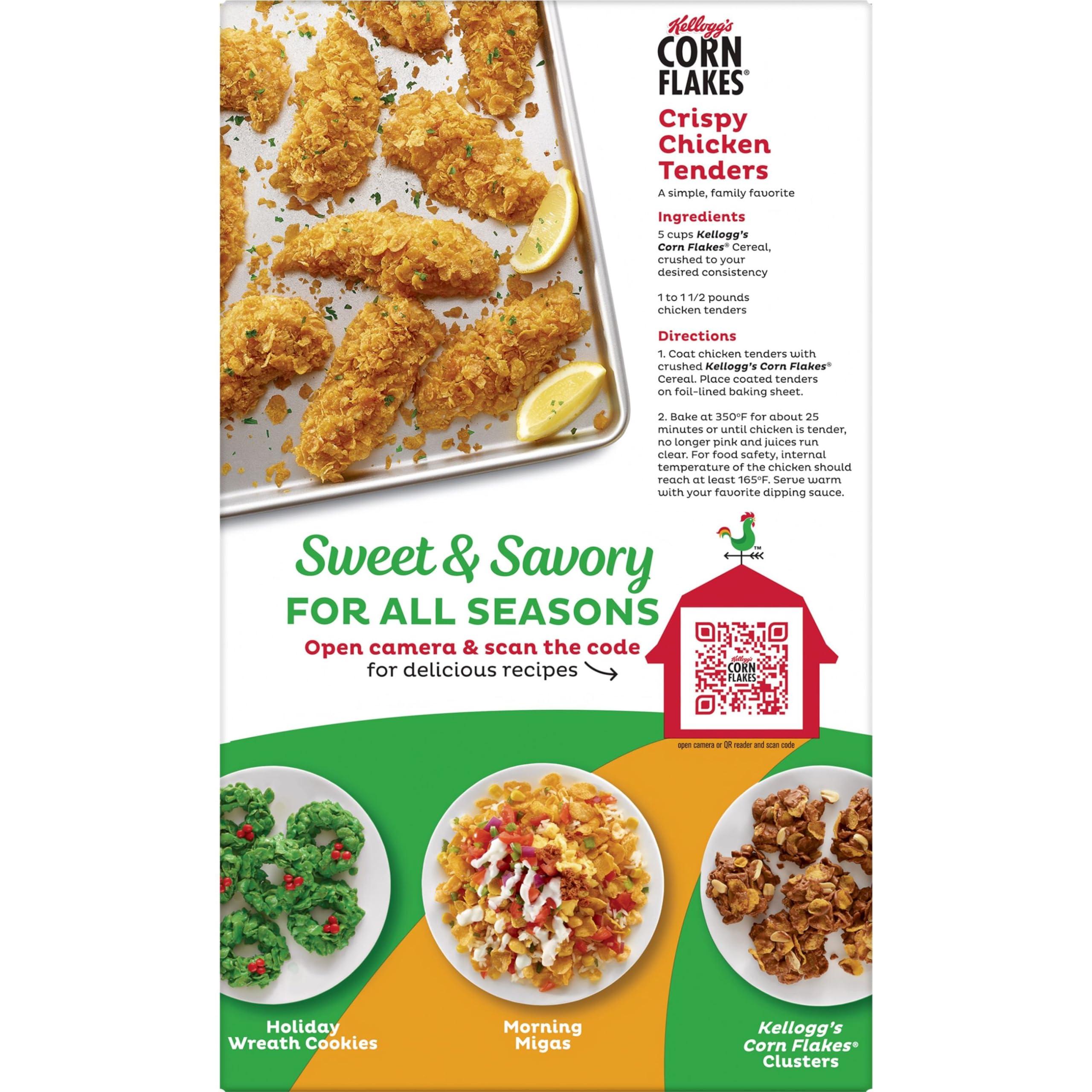 Kellogg's Corn Flakes Breakfast Cereal, Kids Cereal, Family Breakfast, Family Size, Original (6 Boxes) - Image 11