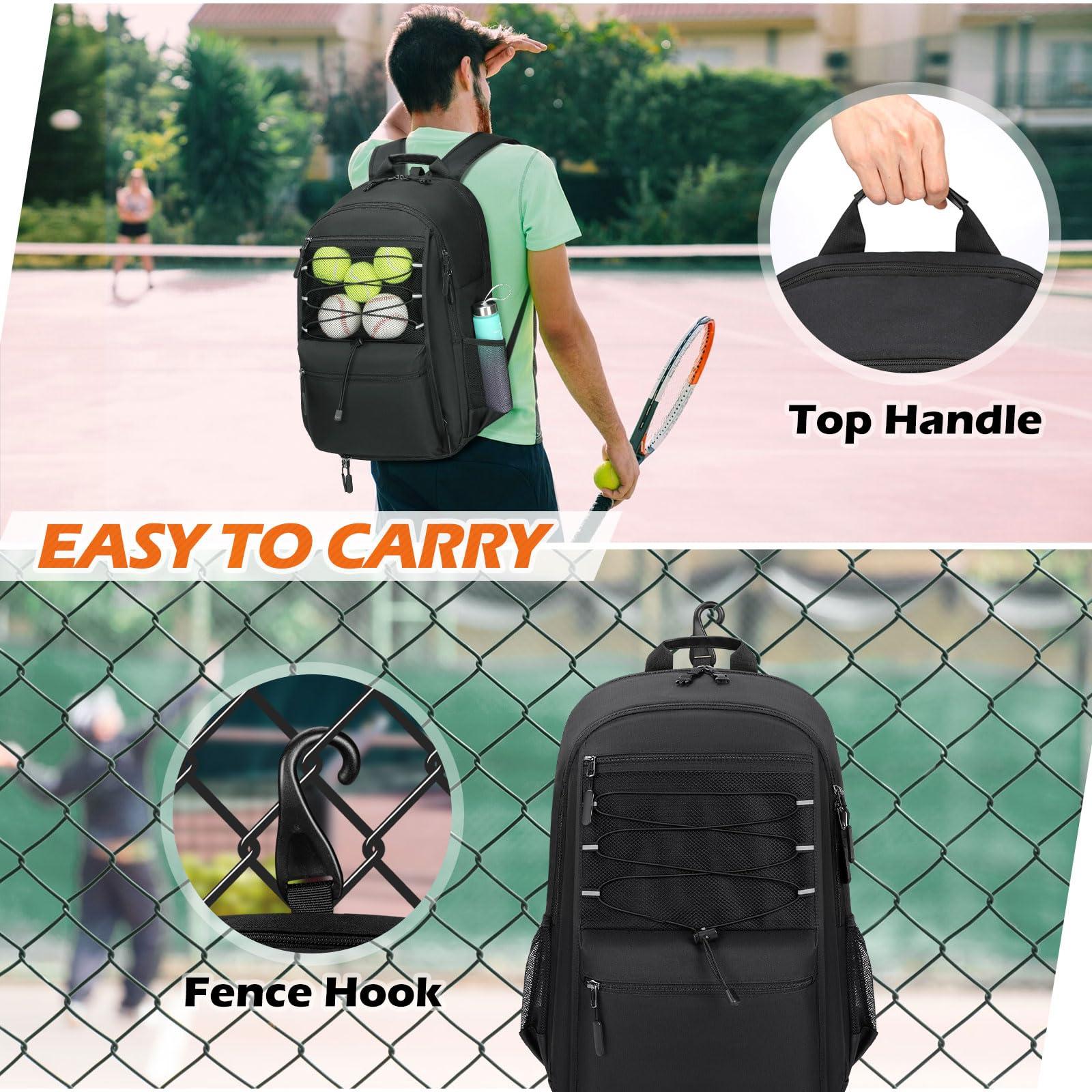 IGOLUMON Tennis Bag Tennis Backpack for Women and Men Racket Bags Holds 2 Racket Insulated Pocket Ventilated Shoe Compartment - Image 6