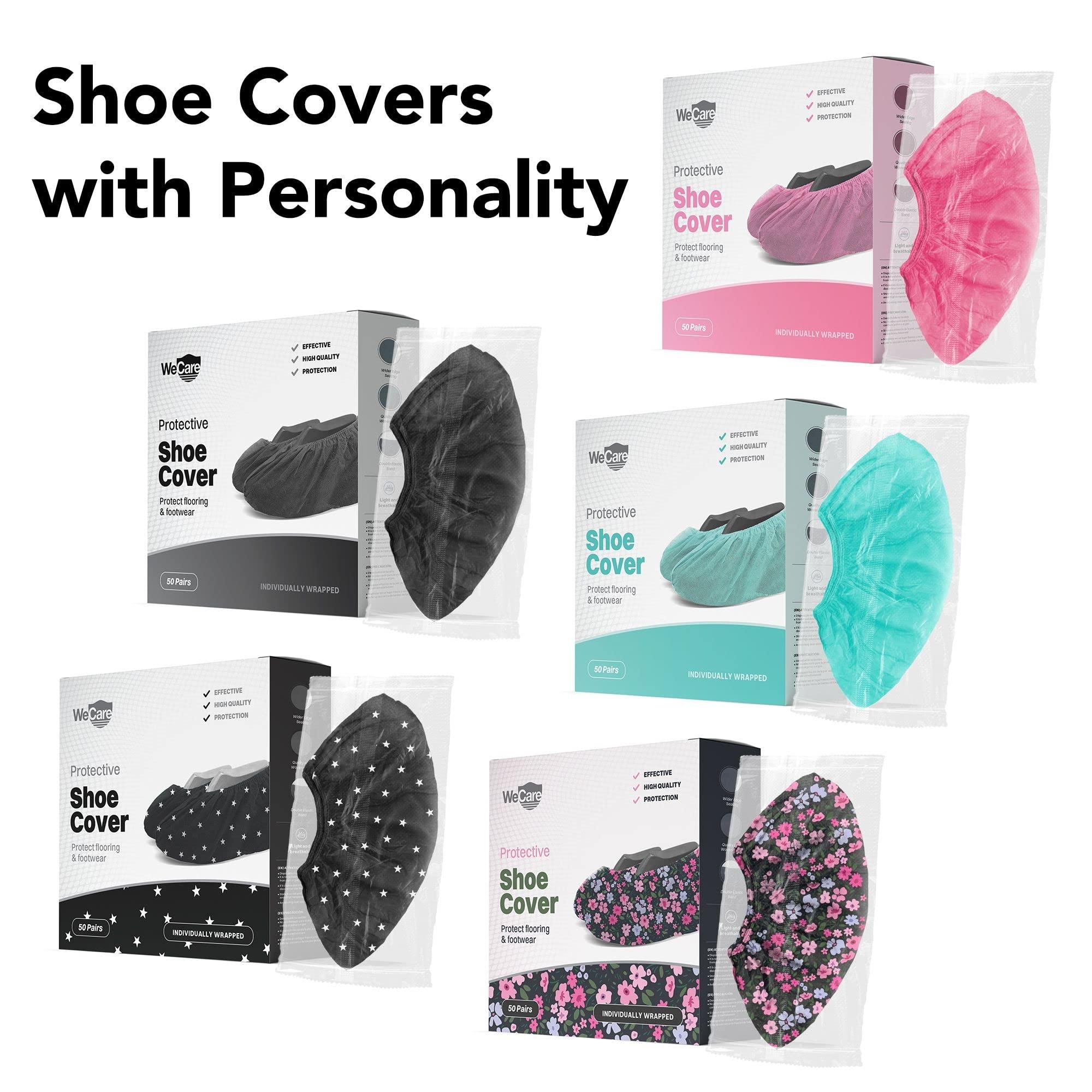 Shoe Covers Disposable 100 Count - 50 Individually Wrapped Pairs - Flower Print Protectors for Booties, Shoes - Shoe Cover for Indoors and Outdoors, Realtor, Repair Work - Image 6