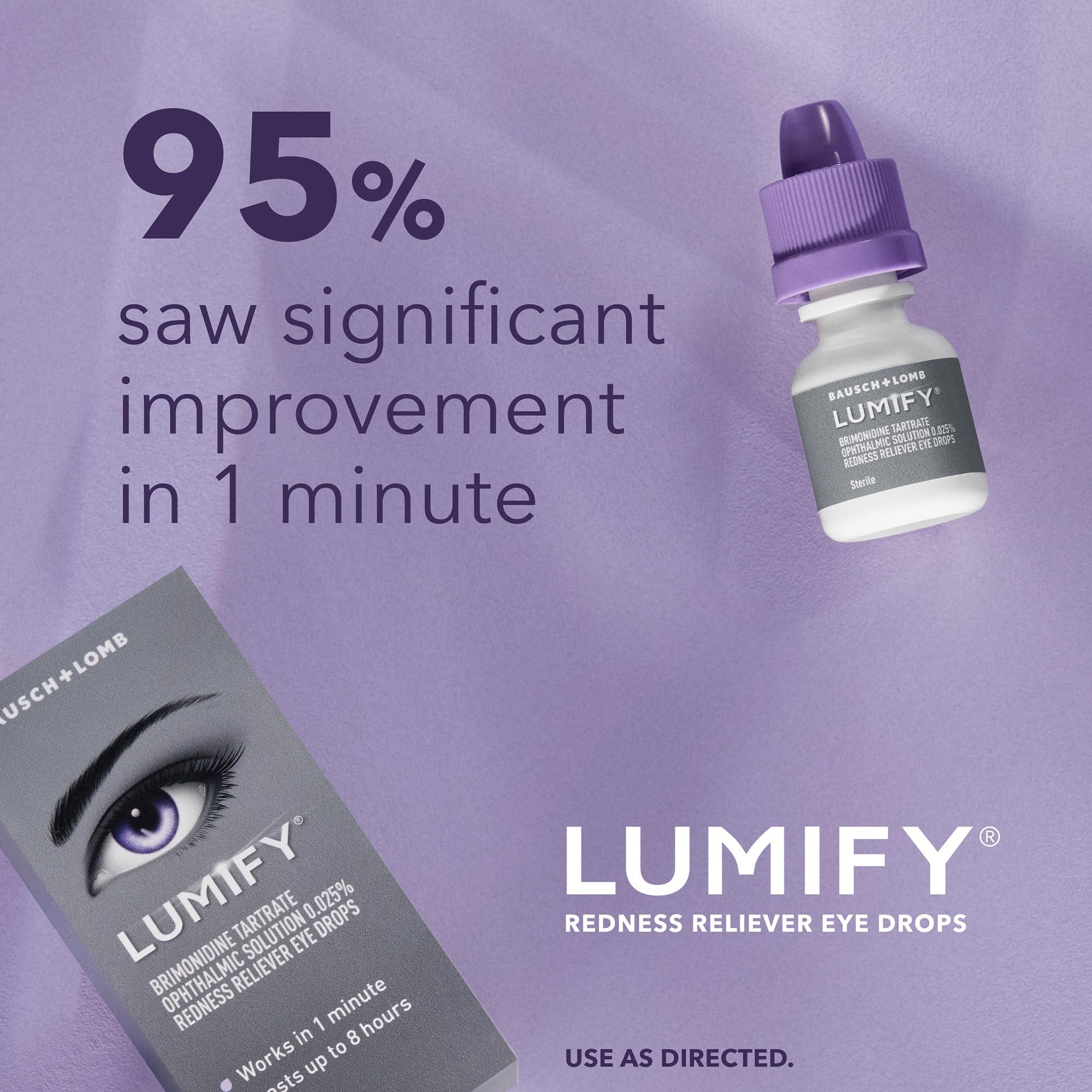 LUMIFY Eye Drops for Red Eyes, Redness Reliever for Brighter Looking Eyes, Works in 1 Minute & Lasts Up to 8 Hours, Eye Drops, 0.25 Fl Oz (7.5mL) - Image 7