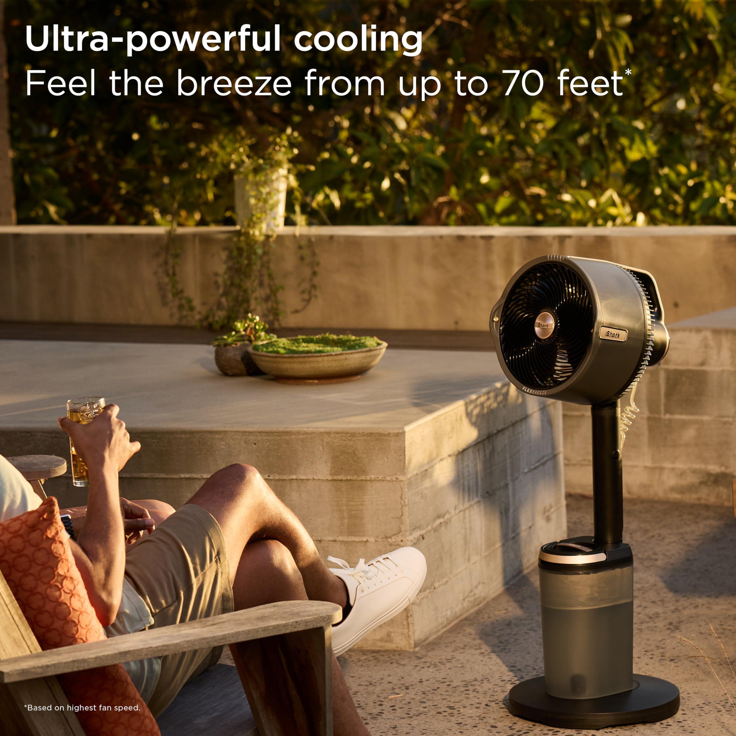 Shark FlexBreeze Pro Mist Fan — Indoor & Outdoor, Integrated Misting, Pedestal to Tabletop, Corded or Cordless, Up to 24-Hr Battery, Oscillating, Charcoal Grey, FA302 (2025 Release) - Image 3