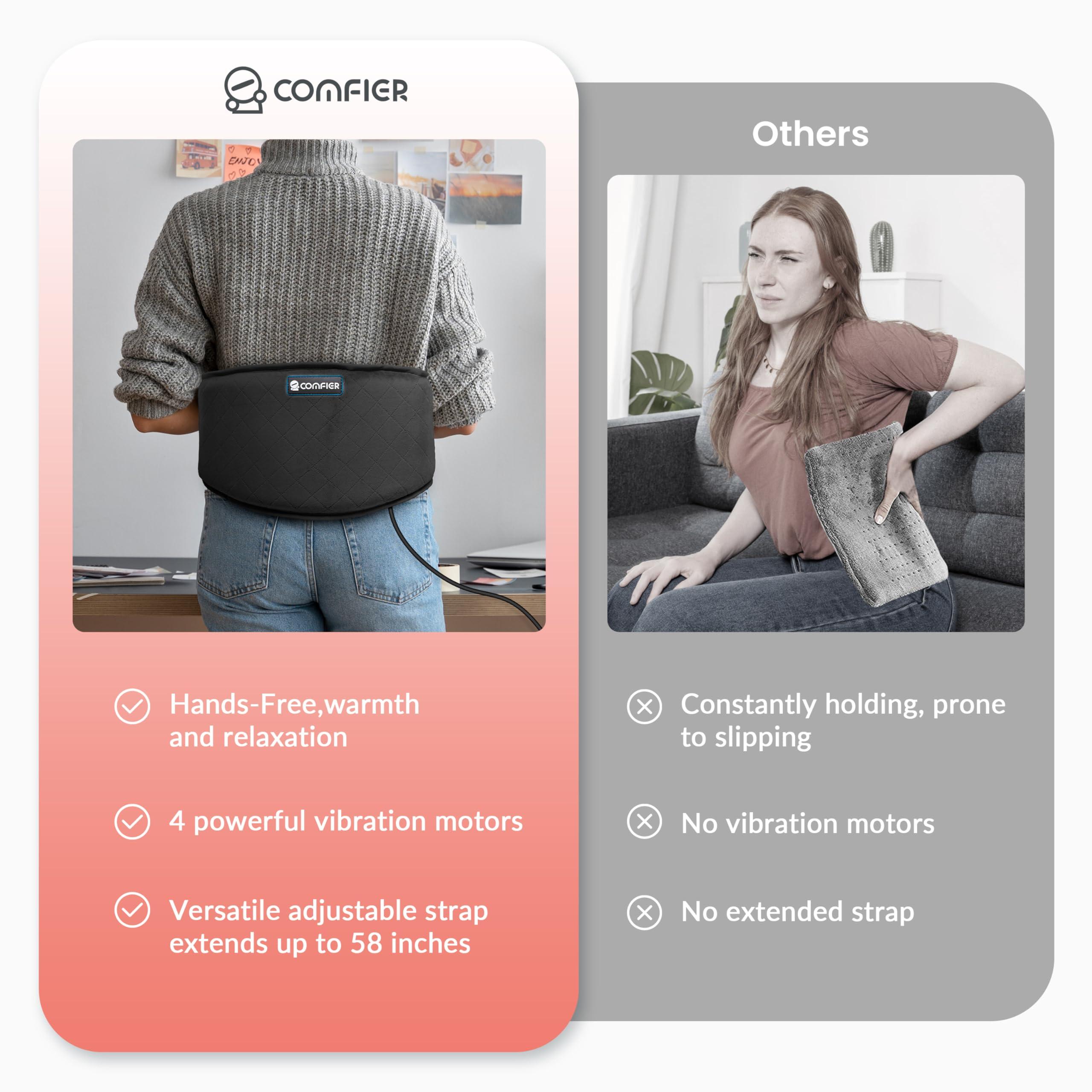 COMFIER Heating Pad for Back Pain, Vibration Lower Back Massager with Heat, Plug-in Heat Pad with Auto Shut Off,Heated Waist Belt, Gifts for Women Men Mom Dad, FSA/HSA Eligible - Image 2