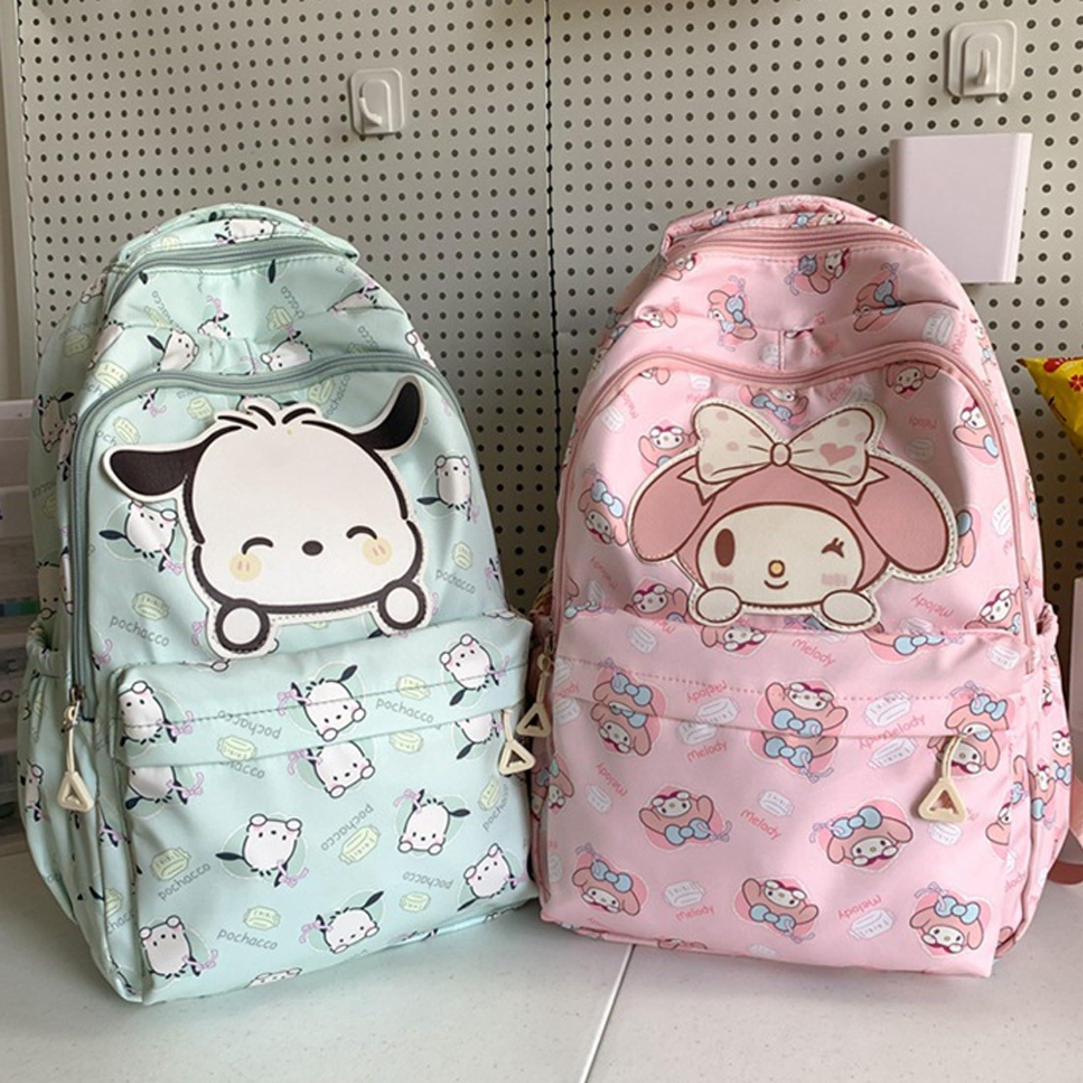 Roffatide Anime Pochacco All Over Print Casual Backpack Laptop Backpack Travel Hiking Rucksack Green - Image 4