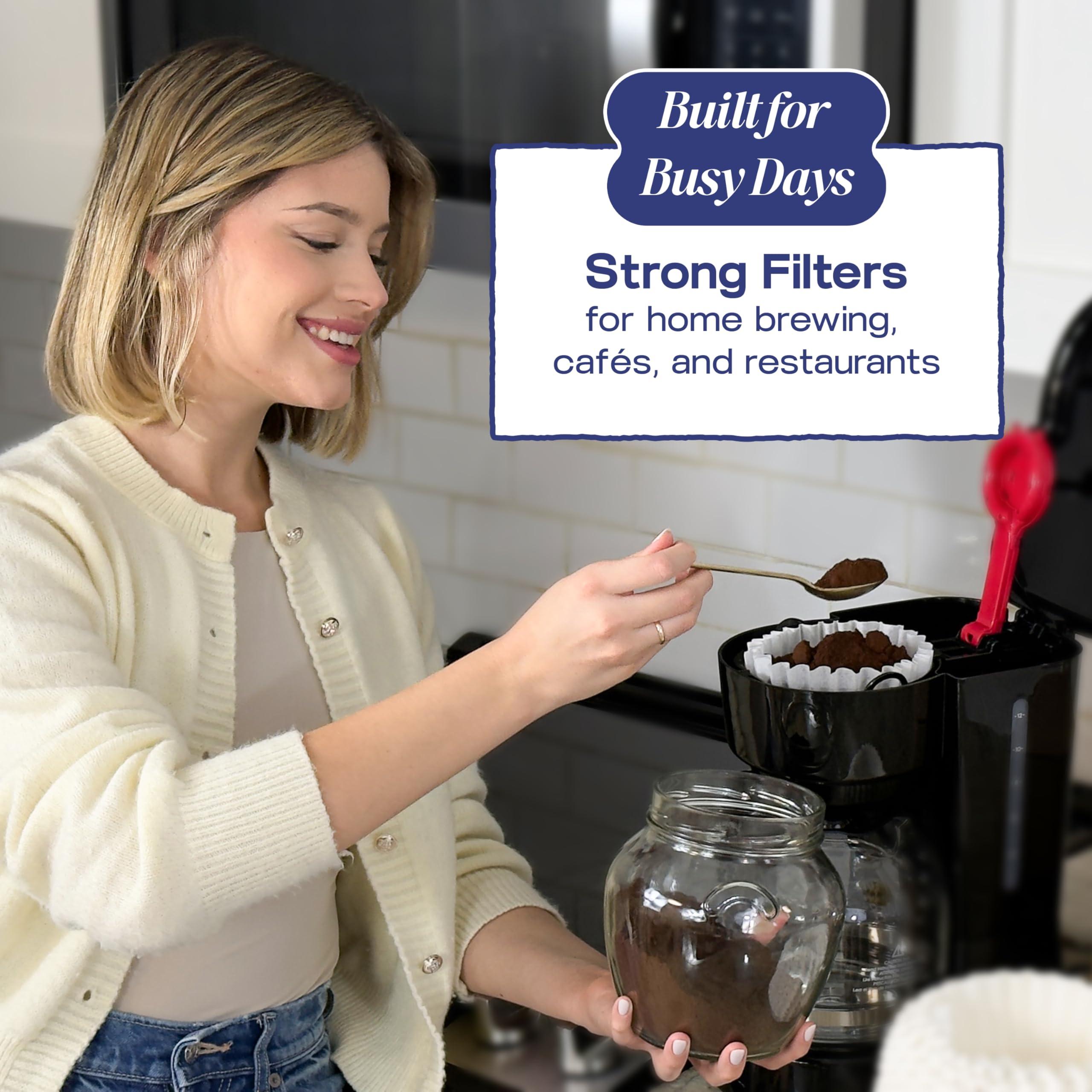 Pine & Pebble™ Large Coffee Filters | Premium Commercial Basket Filters (9.84” x 4.33”) | Tall-Sided Design | Fits BUNN & Other 12-Cup Brewers | No Ground Overflow | 500-Count Bulk Pack - Image 5