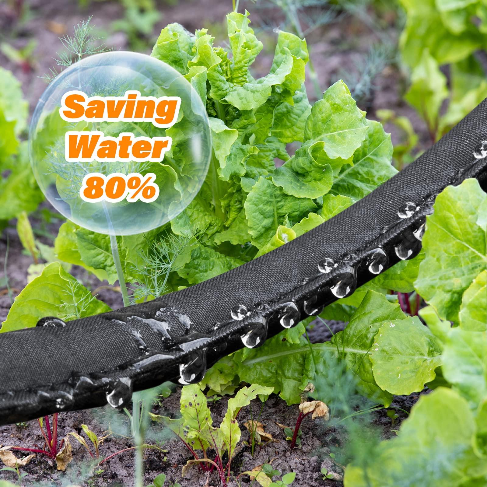 Winisok 100FT Thickened Flat Soaker Hose, Heavy Duty Double Layer Watering Hoses, Save 80% Water, Flexible Leakproof, Drip Irrigation Tubing for Garden Beds and Lawns (50 FT x 2Pack) - Image 4