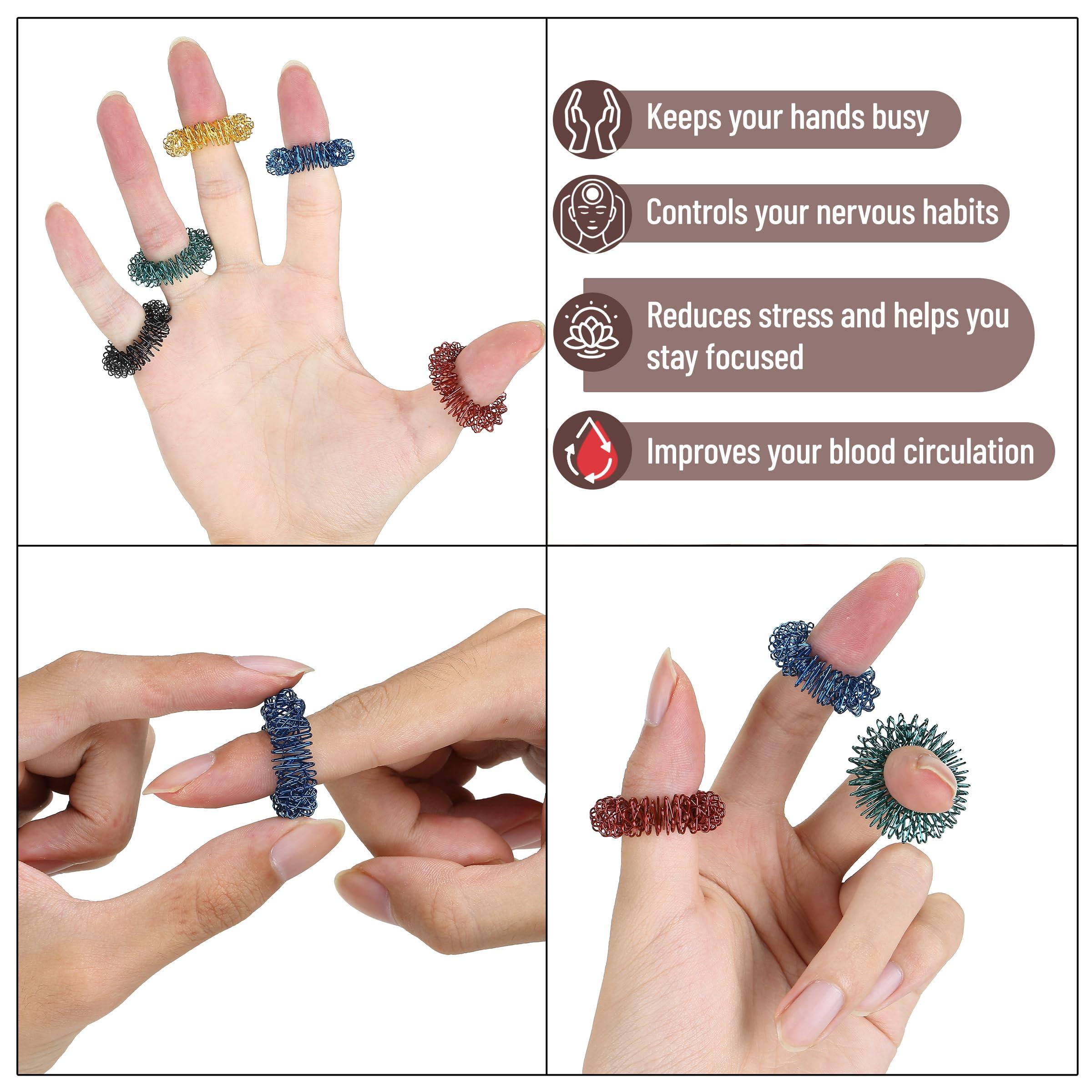 Mr. Pen- Spiky Sensory Rings, 10 Pack, Stress Relief Fidget Sensory Toys, Fidget Rings, Fidget Ring for Anxiety, Stress Relief Rings, Massager for Fidget ADHD Autism, Silent Stress Reducer Ring - Image 4