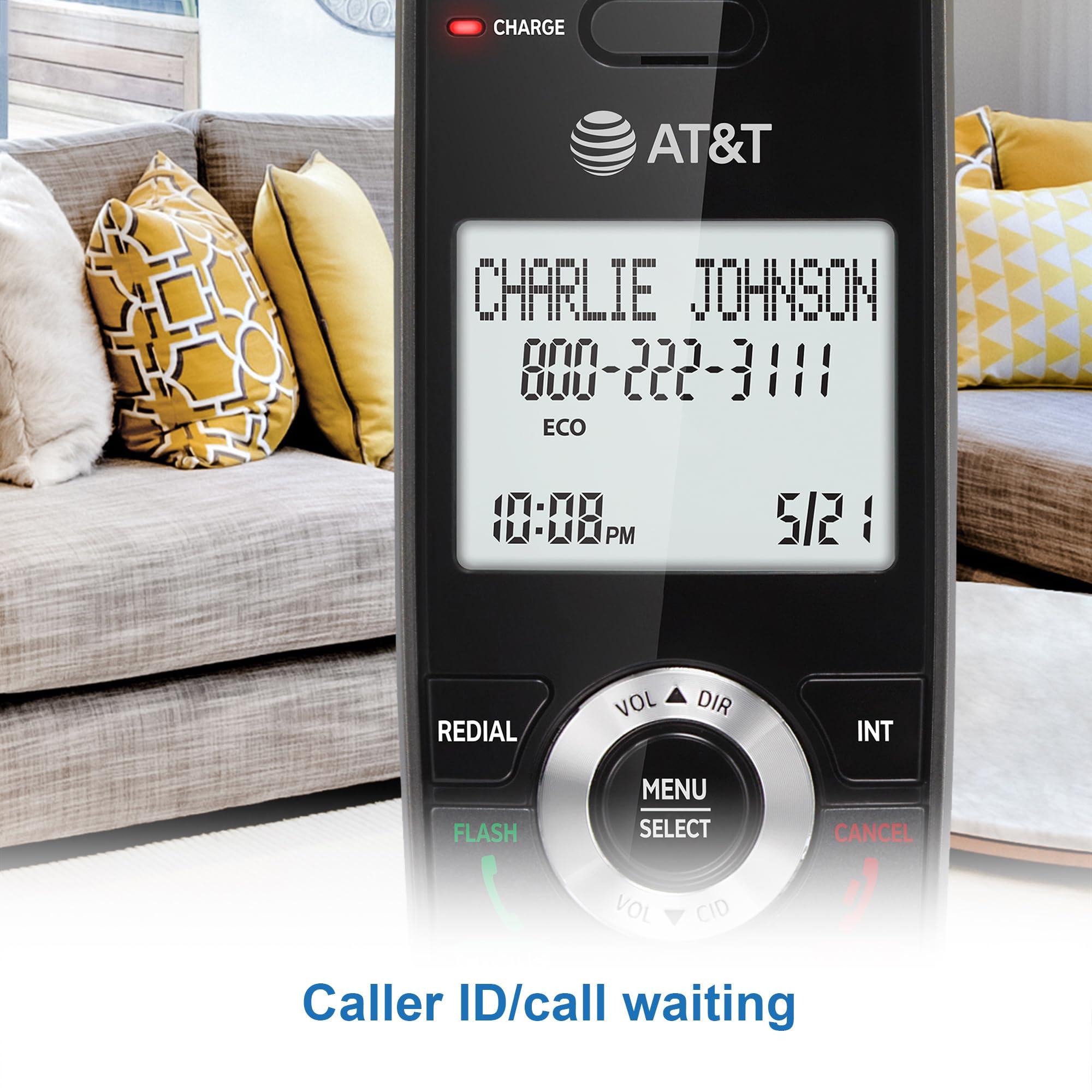 AT&T GL2101-2 DECT 6.0 2-Handset Cordless Home Phone with Call Block, Caller ID, Full-Duplex Handset Speakerphone, 2" White Backlit Display, Lighted Keypad (Graphite & Black) - Image 4
