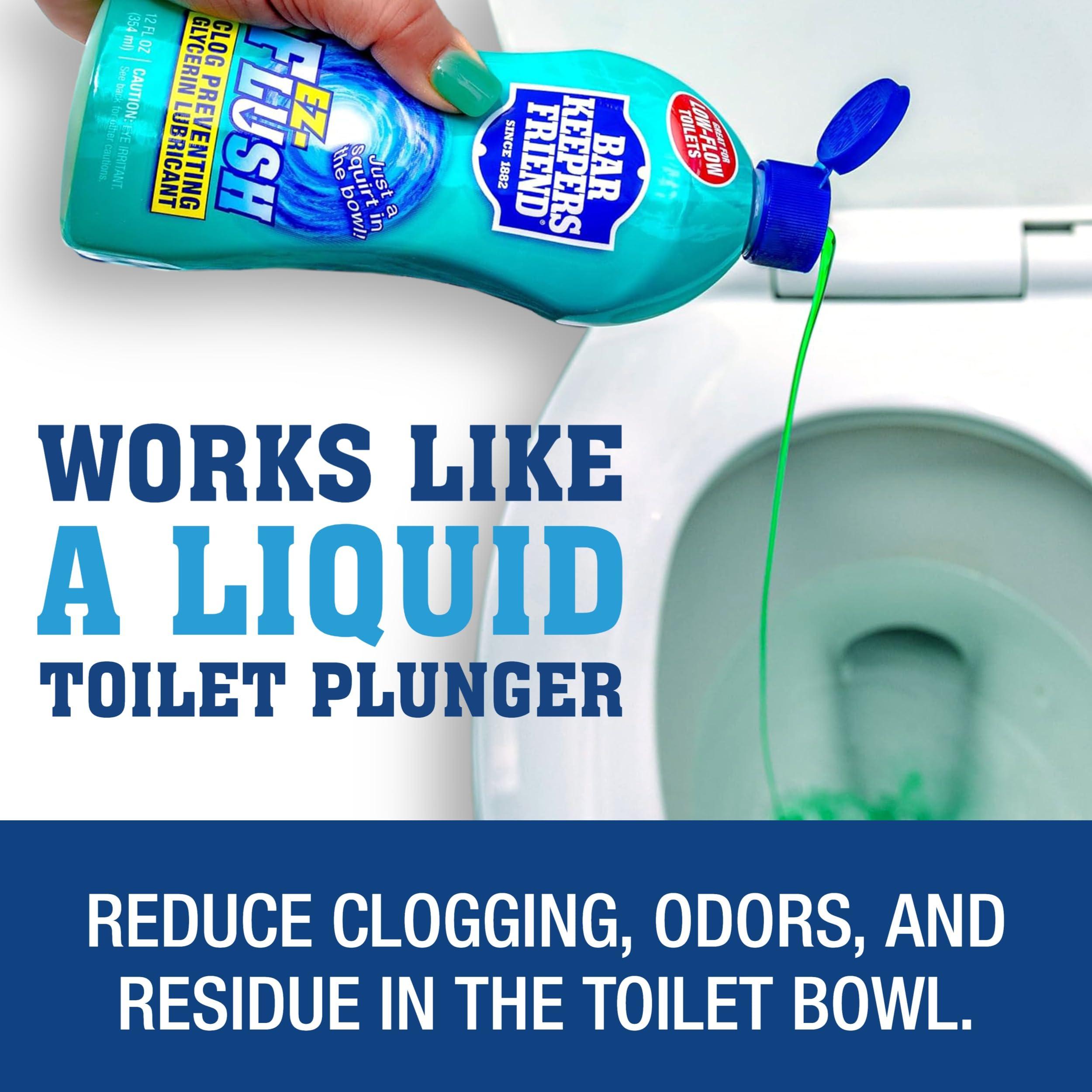 Bar Keepers Friend EZ-Flush Toilet Flushing Aid (2 x 12 oz) Liquid Plumber to Help Prevent Clogged Toilets - Reduces Clogging, Odor & Residue, Ideal for Low-Flow, Boat & RV Toilets, Citrus Fragrance - Image 2