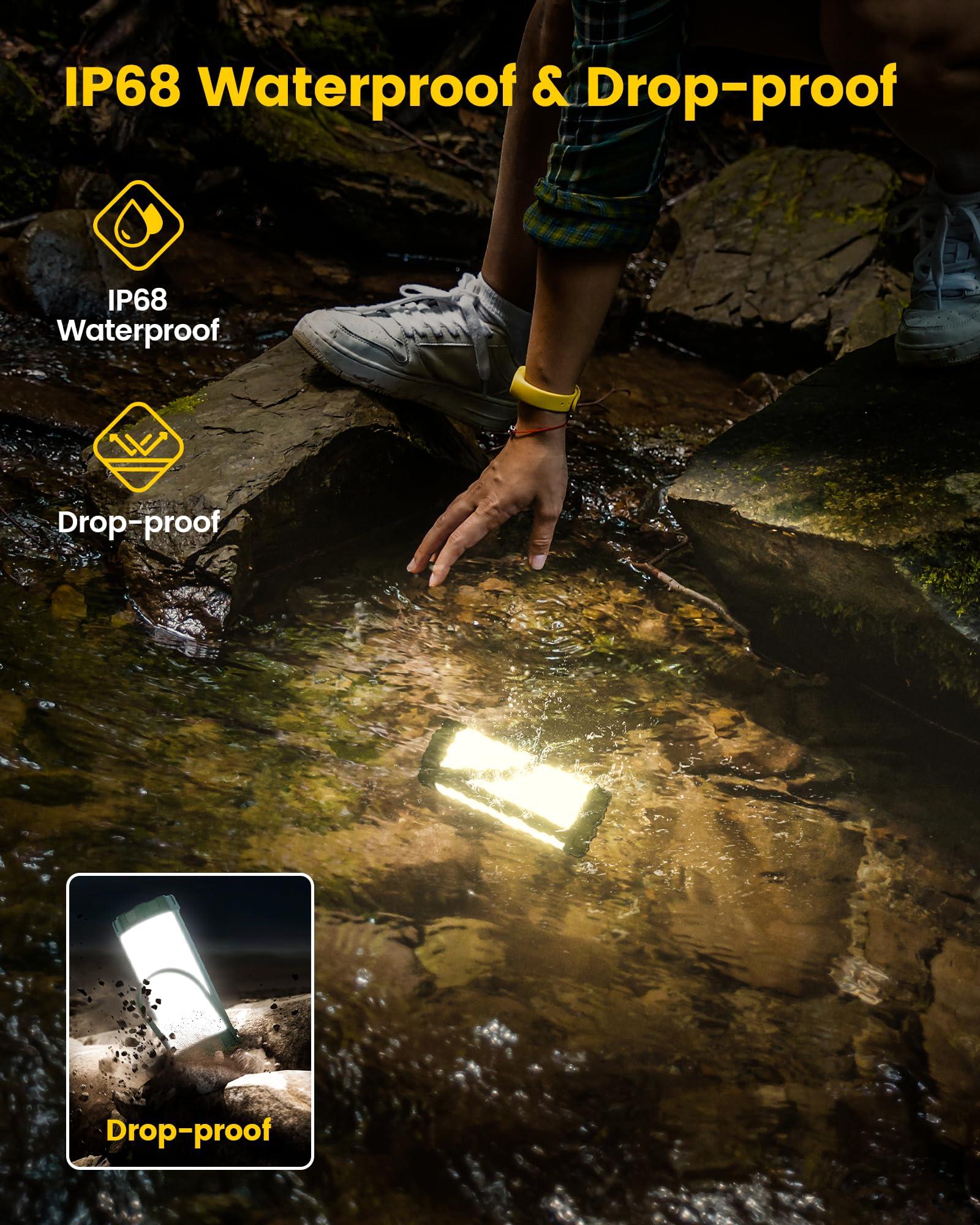 Glocusent Camping Lantern Rechargeable, Up to 80Hrs, 5000mAh 106 LED Lantern with 5 Brightness 3 Modes & SOS, IP68 Waterproof, Max 1200LM, Camping Light for Power Outages Hiking Emergency Hurricane - Image 5