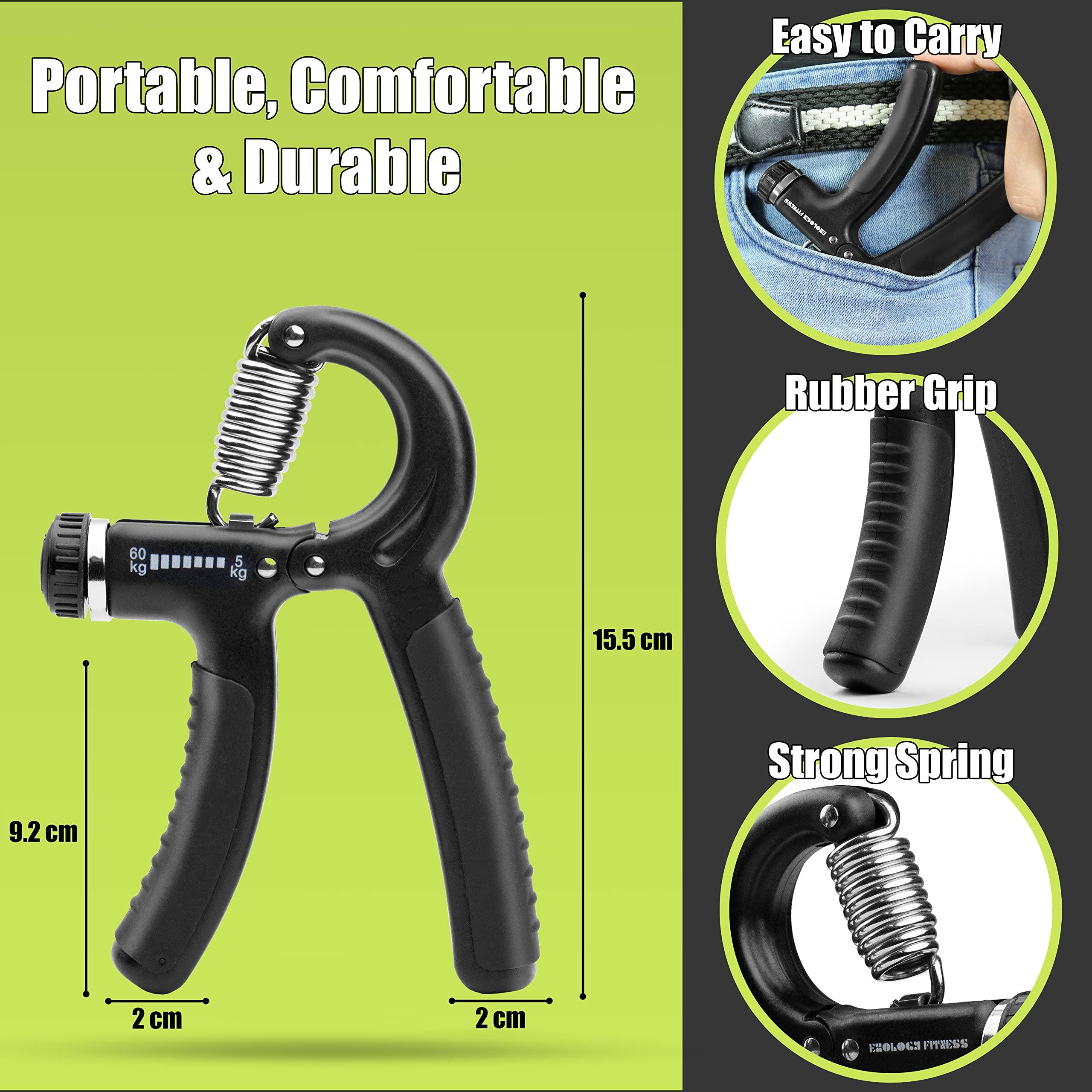 Exology Fitness 5-60 kg Grip Strengthener Exerciser – Adjustable Hand Grips Strengthener with Stainless Steel Spring for Strong Wrists, Fingers, Forearm, Hands - Image 3
