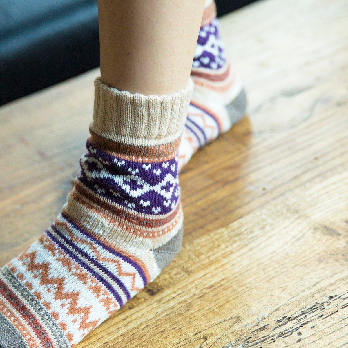 JOYCA & CO. 3-5 Pairs Womens Multicolor Fashion Warm Wool Cotton Thick Winter Crew Socks - Image 6
