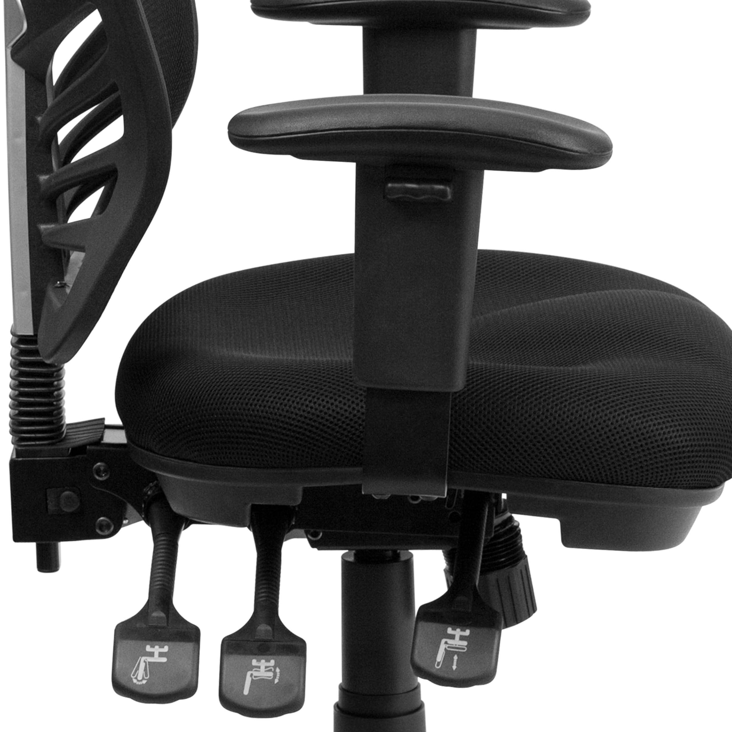 Flash Furniture Nicholas Mid-Back Swivel Desk Chair with Wheels, Mesh Back, Padded Seat, and Armrests, Adjustable Height Mesh Ergonomic Office Chair, Black - Image 17