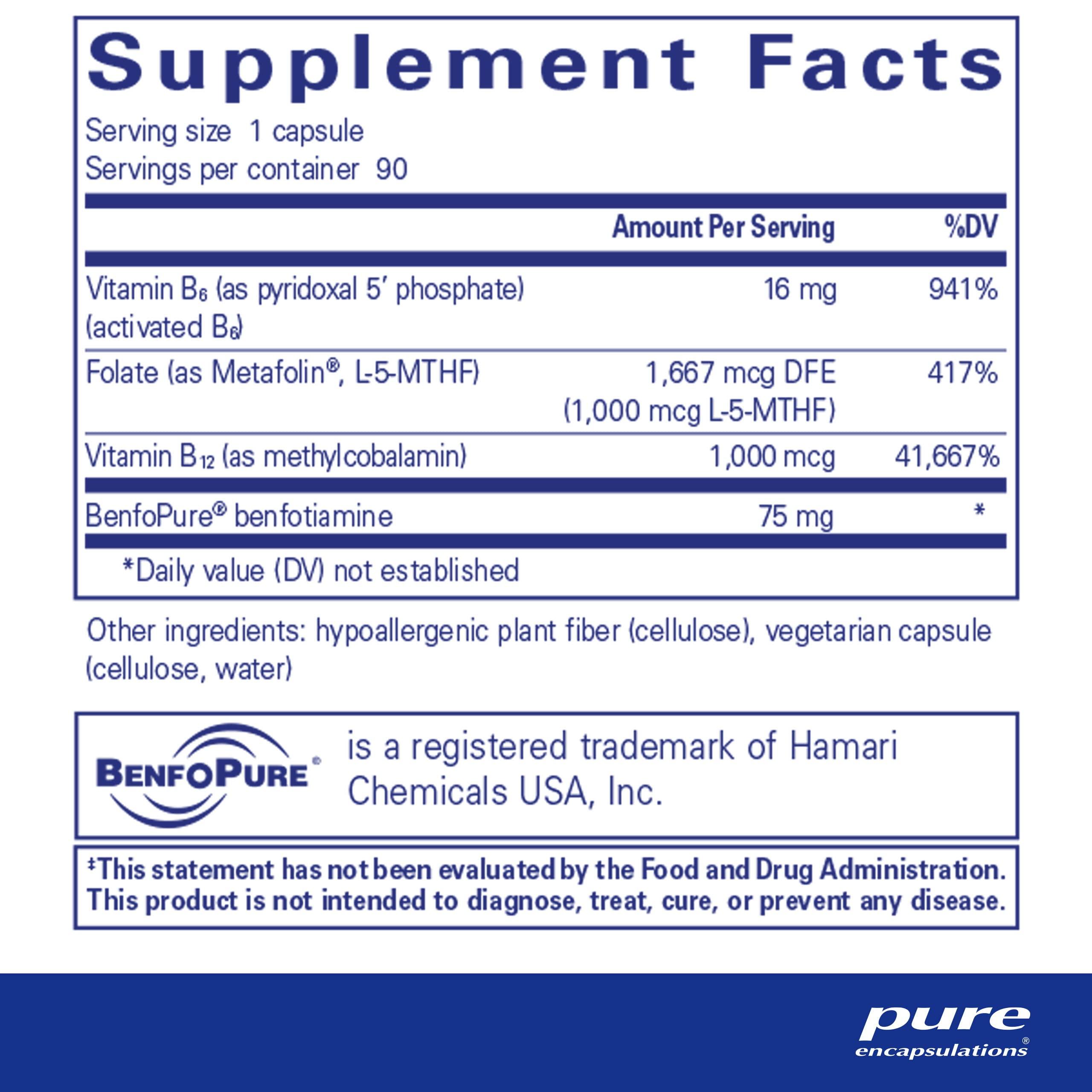 Pure Encapsulations MethylAssist 90's - B Vitamin Complex - Methylation Support* - Heart Health & Brain Health - Non-GMO & Gluten Free - 90 Capsules - Image 2