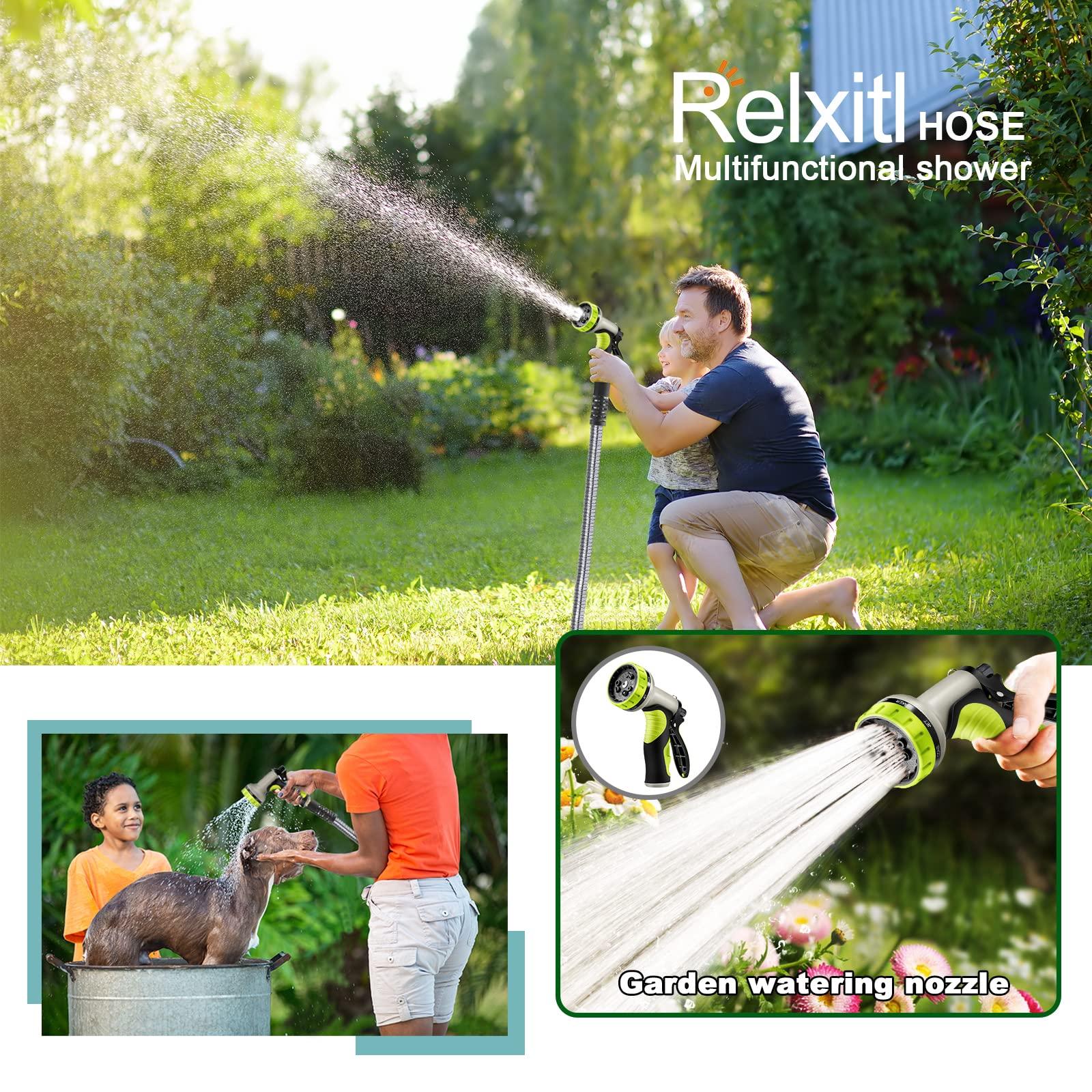 50FT Metal Garden Hose - Stainless Steel, Heavy Duty, Flexible & Lightweight, Never Kink and Tangle, with 10-Function Nozzle, Pressure Resistant for Outdoor Use (Yellow) - Image 5