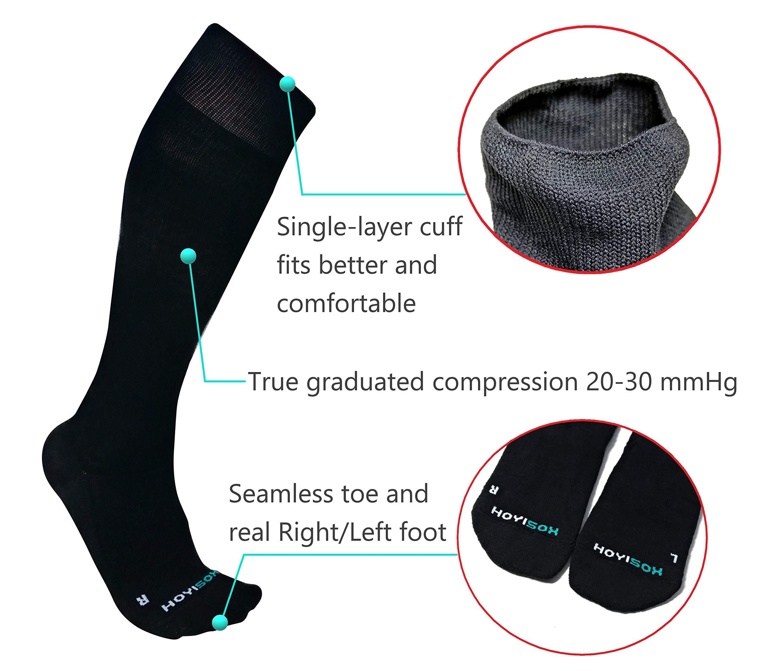 HOYISOX Big and Tall Support Socks for Wide Calves – Comfortable Knee High Fit for Men and Women - Image 2