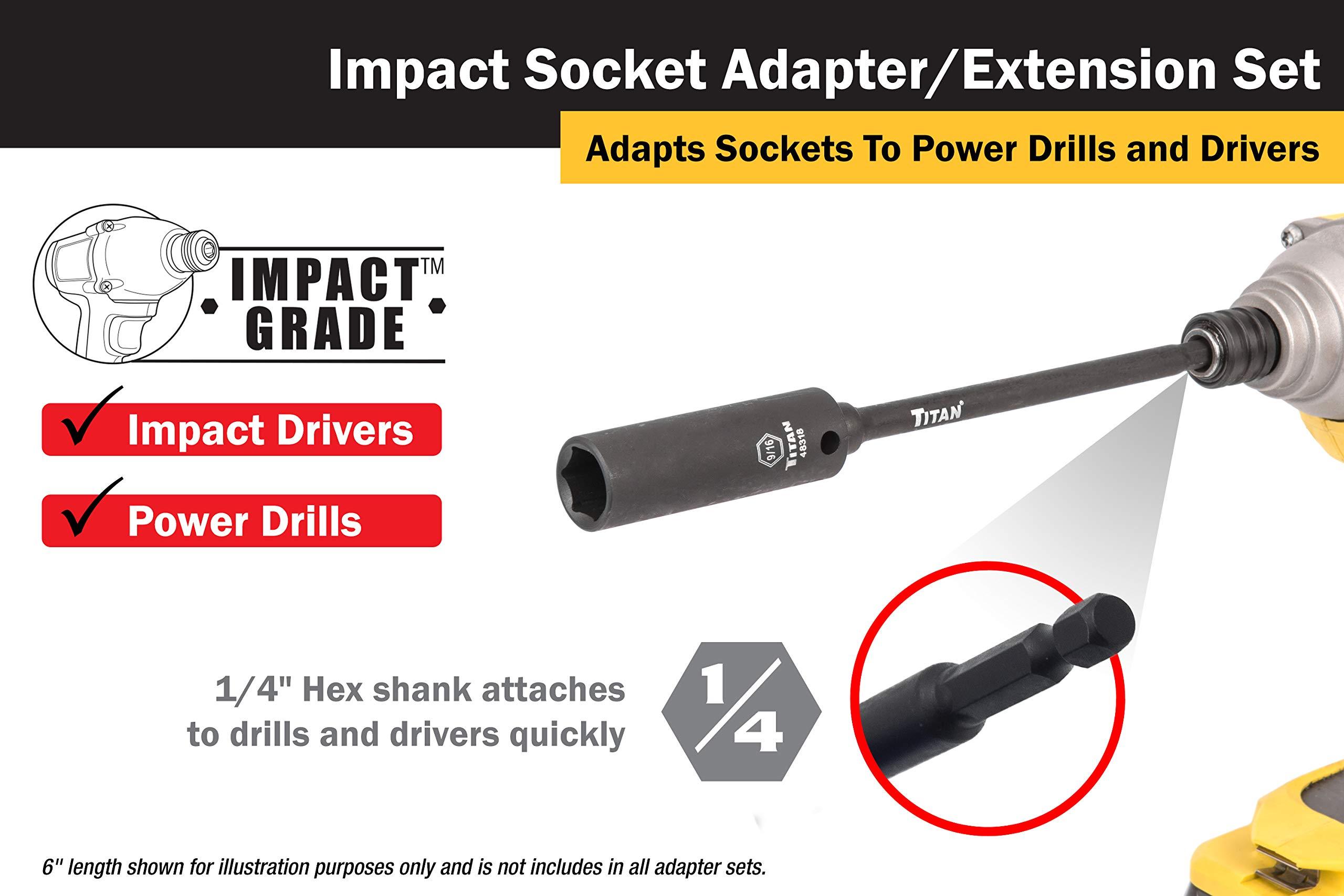 Titan 15206 3-Piece 12-Inch Impact Socket Adapter and Extension Set - Image 3