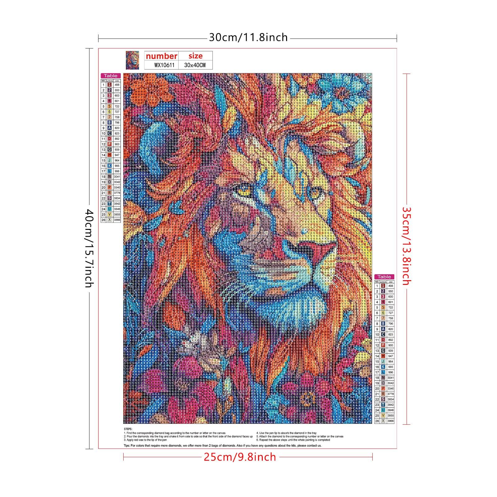 Lxmsja Colorful Lion Diamond Art Kits for Adults, Flower DIY Full Drill Diamond Painting Kits for Beginners, 5D Gem Art Crafts for Adults, Home Wall Decor 12x16 inch - Image 6