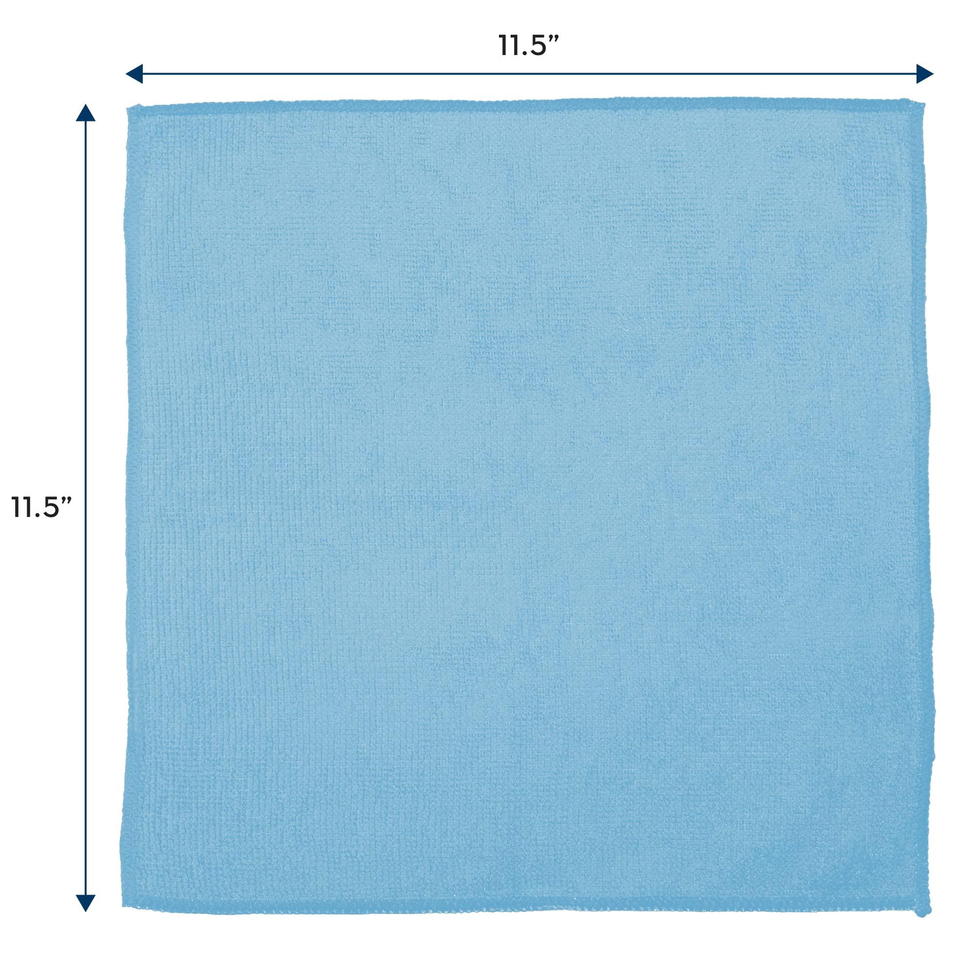 S&T INC. 100 Pack Microfiber Cleaning Cloth, Bulk Towels for Home, Reusable Microfiber Towels for Cars, Cleaning Rags, Light Blue, 11.5 Inches x 11.5 Inches, 100 Count - Image 2