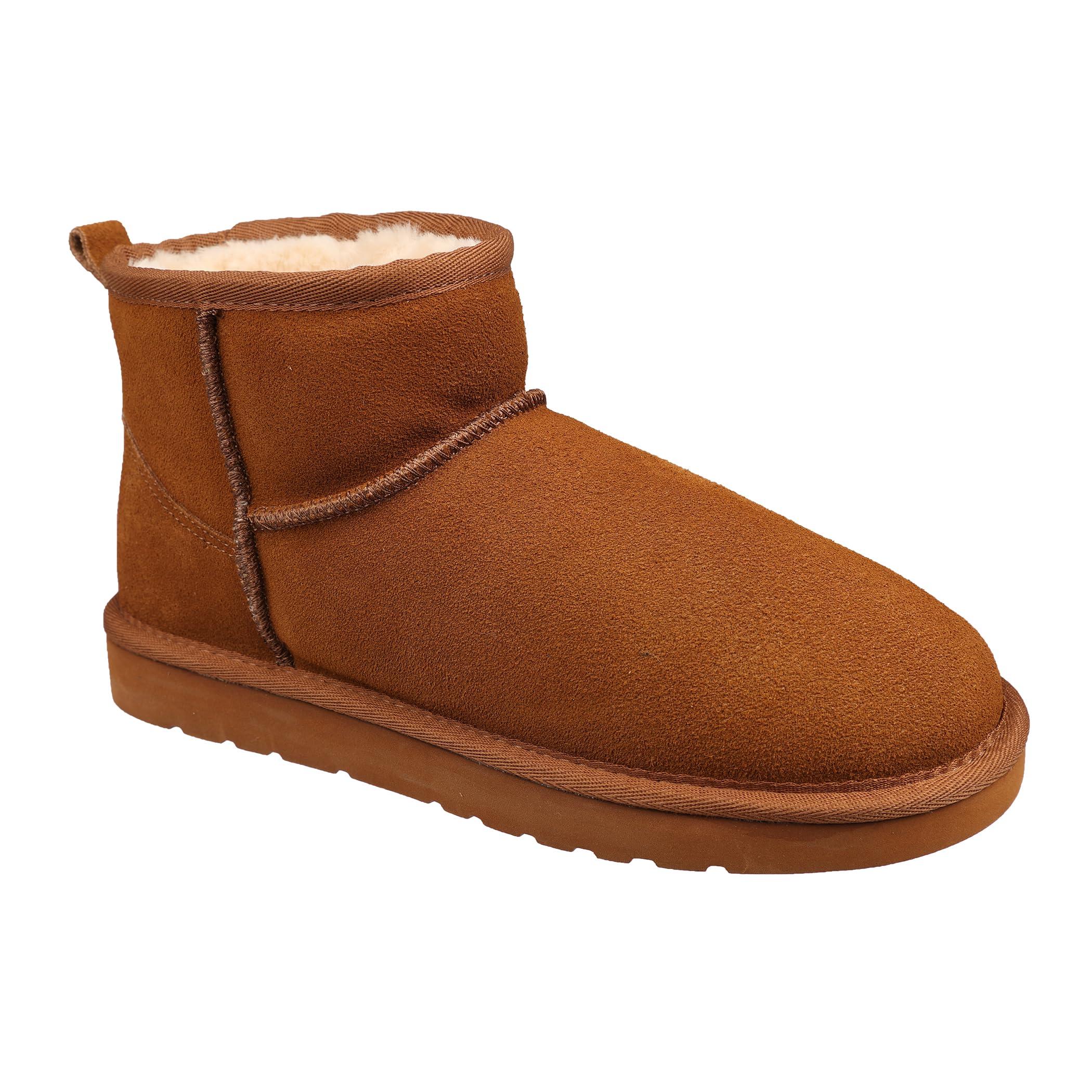 Lamo Kora Short Boots for Women -Chic Water resistant Suede Ankle Boots, Ortholite Foam Footbed with Removable Australian Sheepskin, NeverWet Stain Protection - Winter Footwear