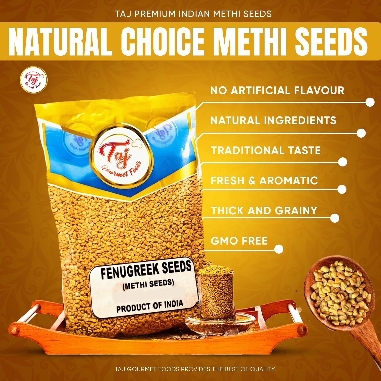 TAJ Premium Indian Methi Seeds, Fenugreek Seeds, Trigonella foenum graecum, (14 Ounce) - Image 4