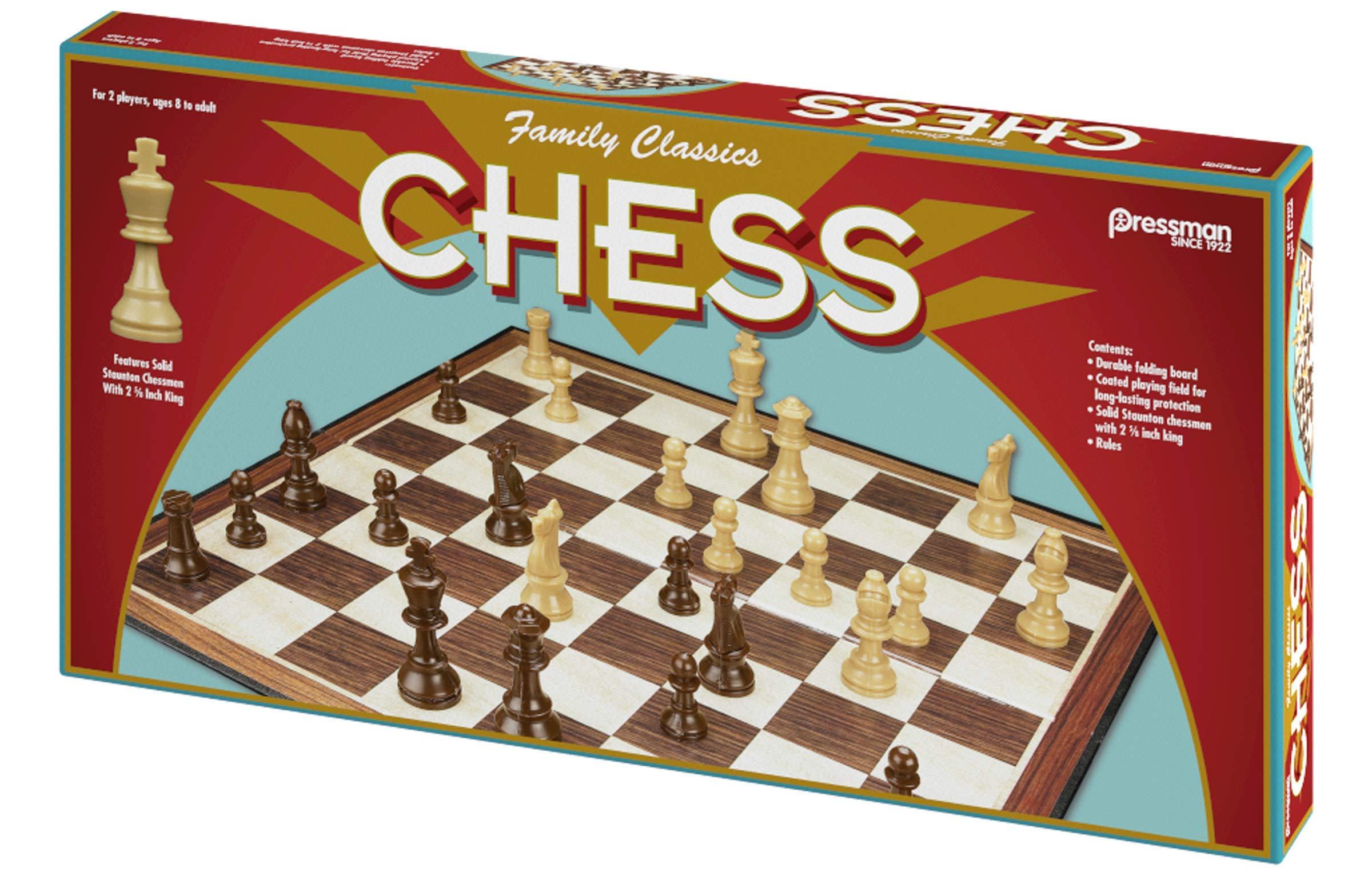 Family Classics Chess by Pressman - with Folding Board and Full Size Chess Pieces - Image 2