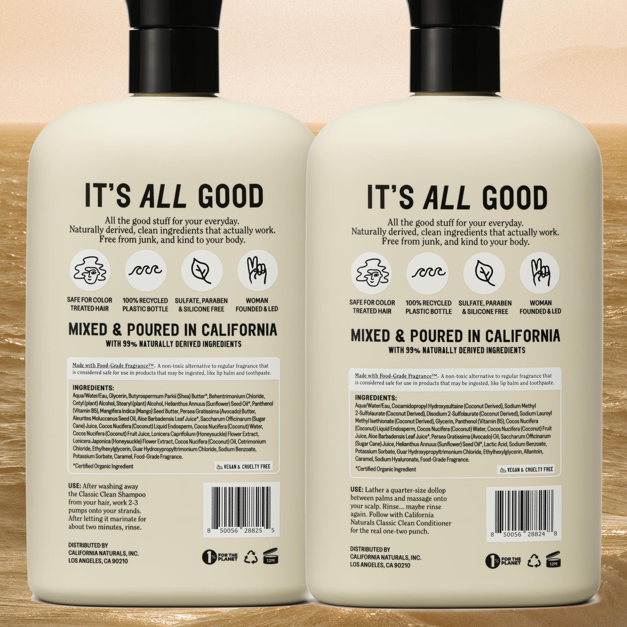 California Naturals Coconut Shampoo & Conditioner, Natural, Vegan, Cruelty, Silicone, Paraben, and Sulfate Free Shampoo, All Hair Types, 16.5 Fl Oz (Pack of 2), Classic Clean Coconut - Image 2