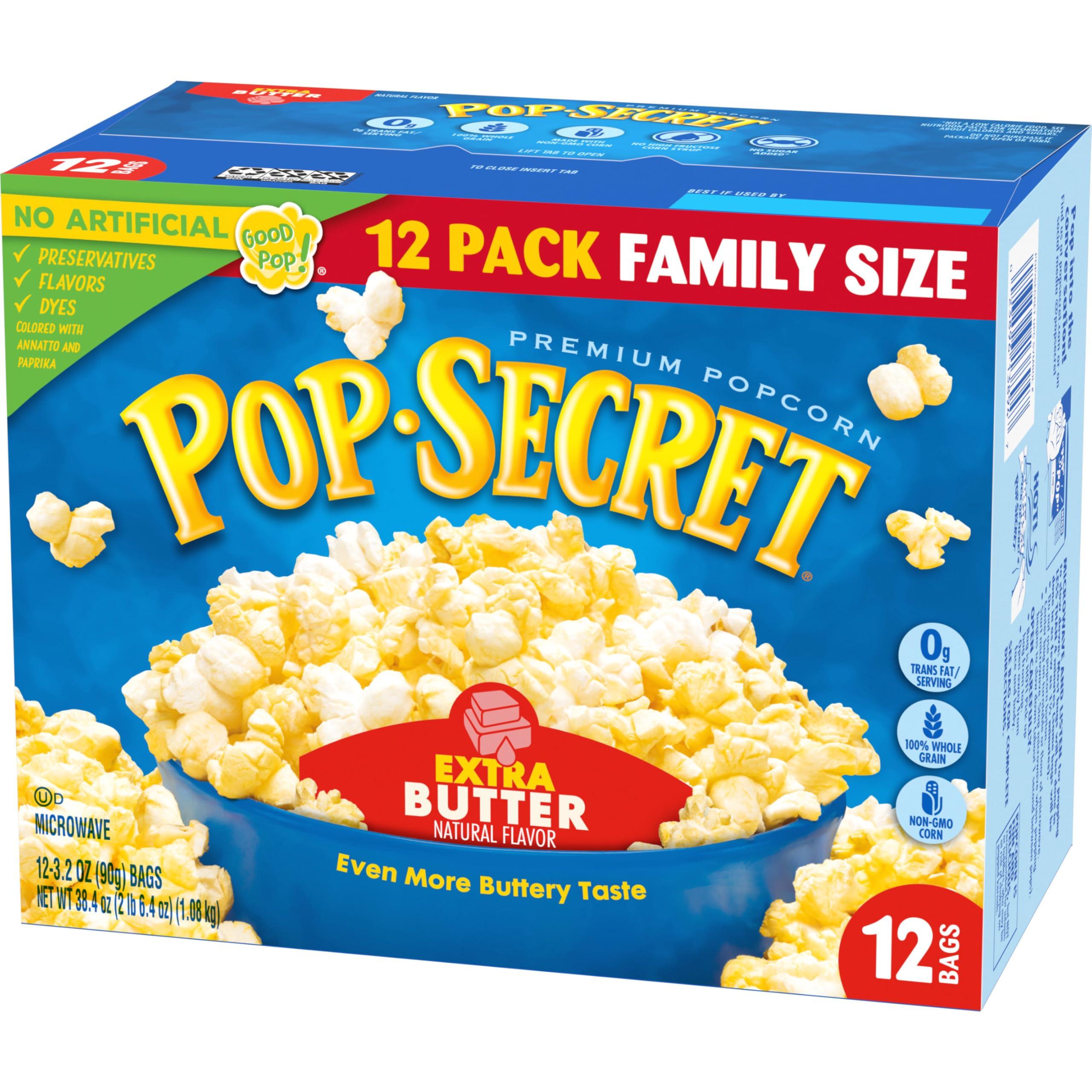 Pop Secret Popcorn, Extra Butter, 3.2 Oz Bags, 12 Ct - Image 9