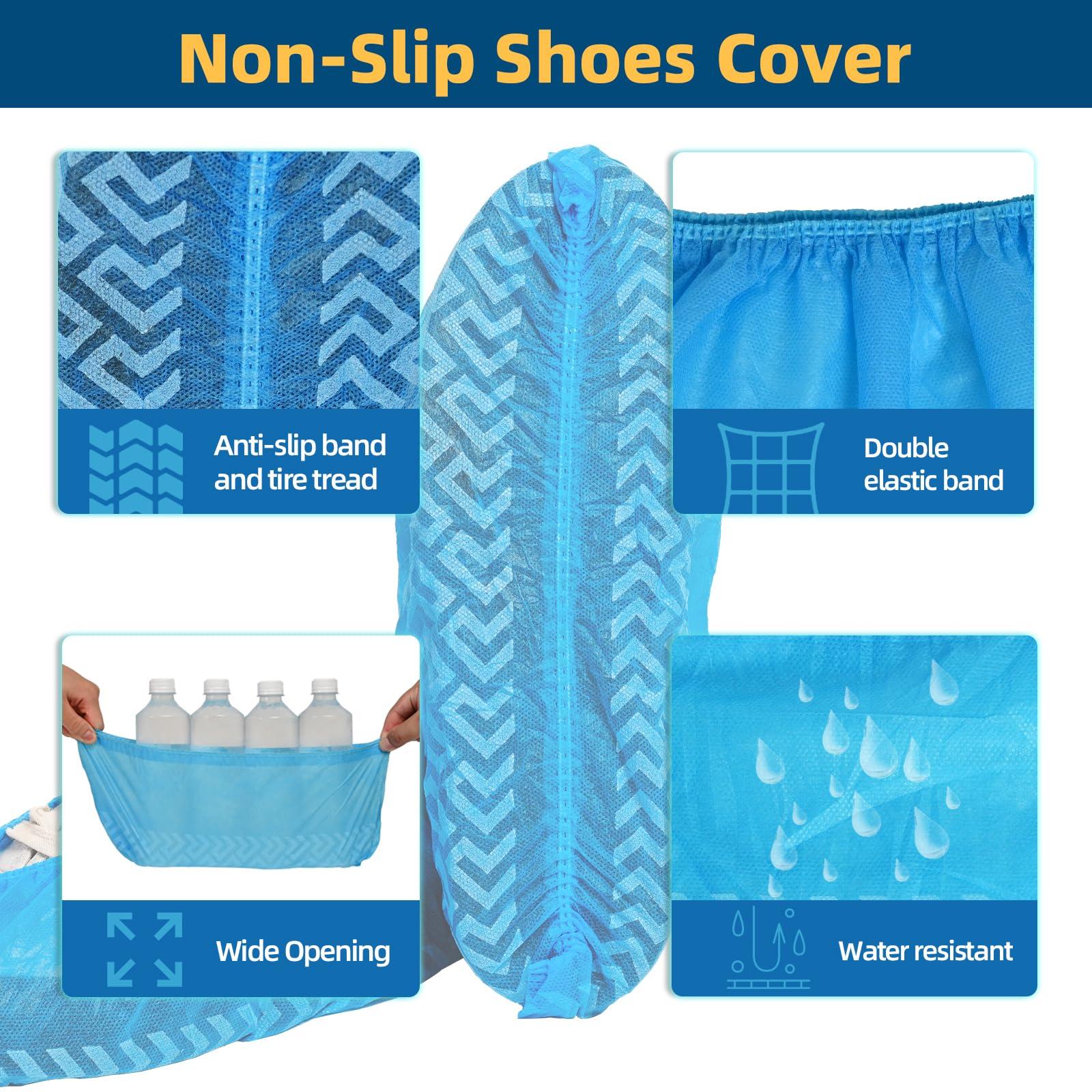 Shoe Covers Disposable Non Slip-200 Pack(100 Pairs), Large And Durable Booties Shoes Covers For Indoors, Non-Woven Fabric, 16.2 X 6.7in Fits Most Up To 11 Us Men And 13 Us Women Size - Image 3