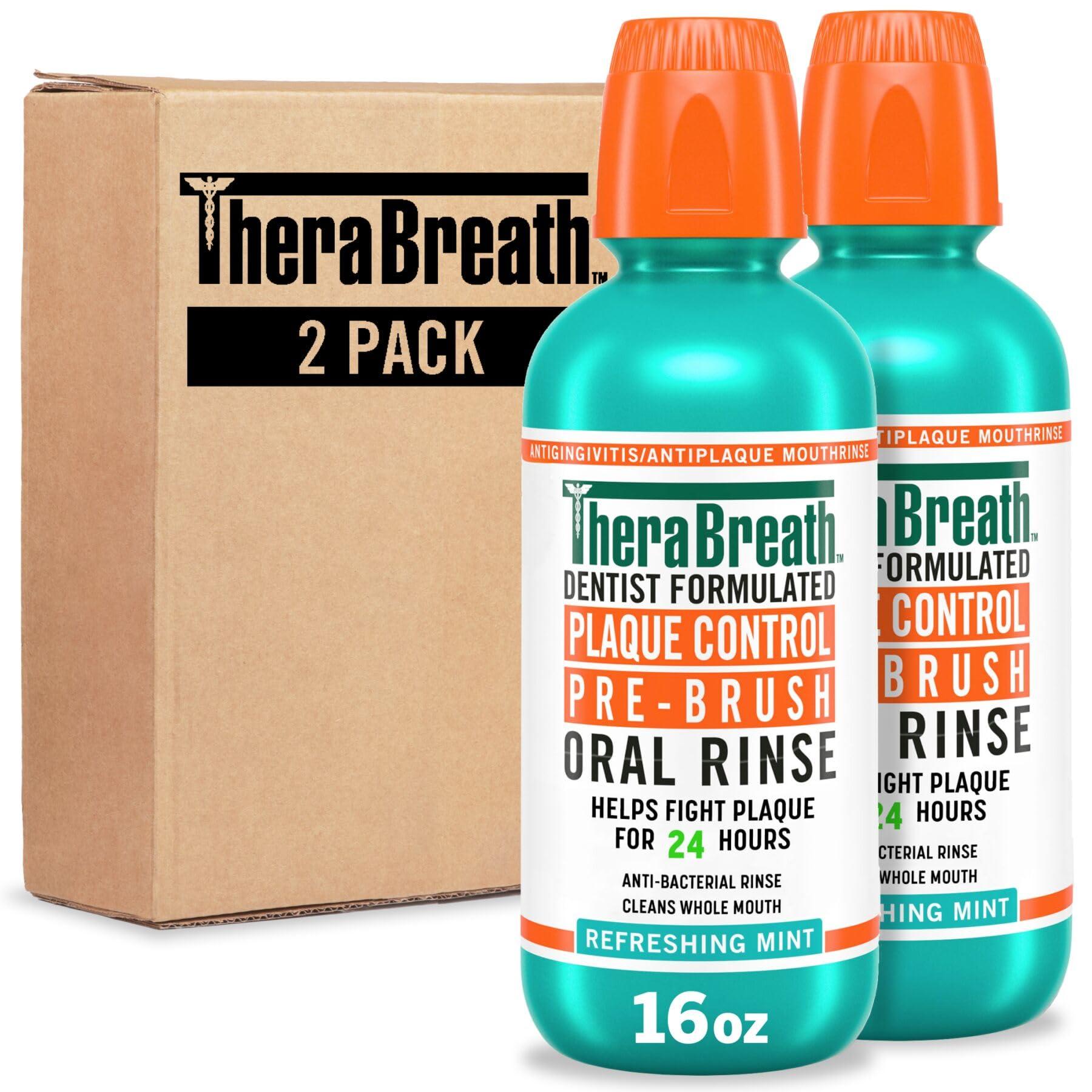 TheraBreath Plaque Control Pre-Brush Oral Rinse, Refreshing Mint Flavor, Antigingivitis and Antiplaque Rinse, Dentist Formulated, Alcohol Free, 16 Fl Oz (Pack of 2) - Image 11