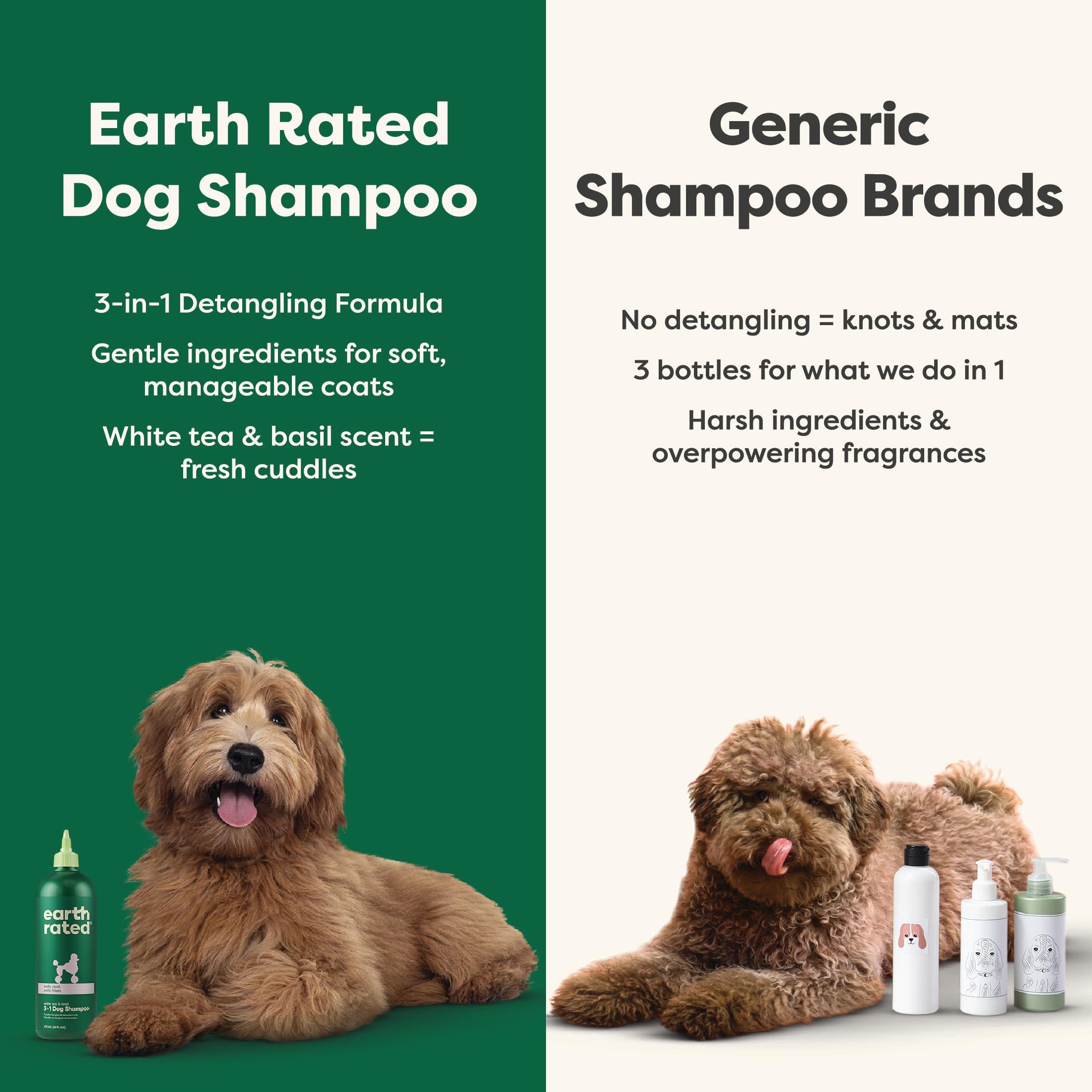 Earth Rated 3-in-1 Detangling Dog Shampoo and Conditioner, Deodorizing Oatmeal Shampoos for Dogs and Puppies, Great for Smelly Pets, White Tea and Basil Scent, 16 oz - Image 7