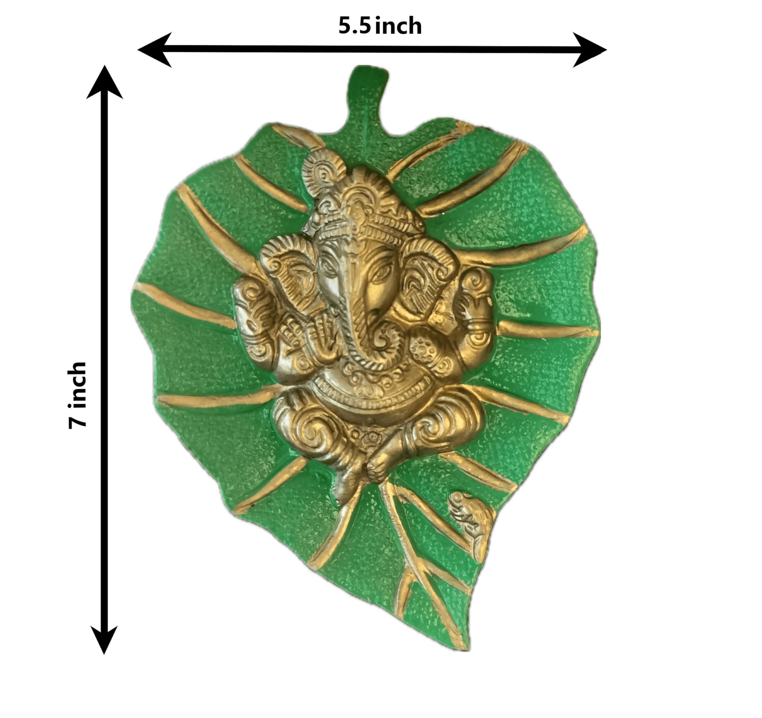 Charmy Crafts Metal Ganesha On Leaf, Wall Hanging Article for Wall Decor, Room Decor, Best for Housewarming, Wedding Gifts - Image 2