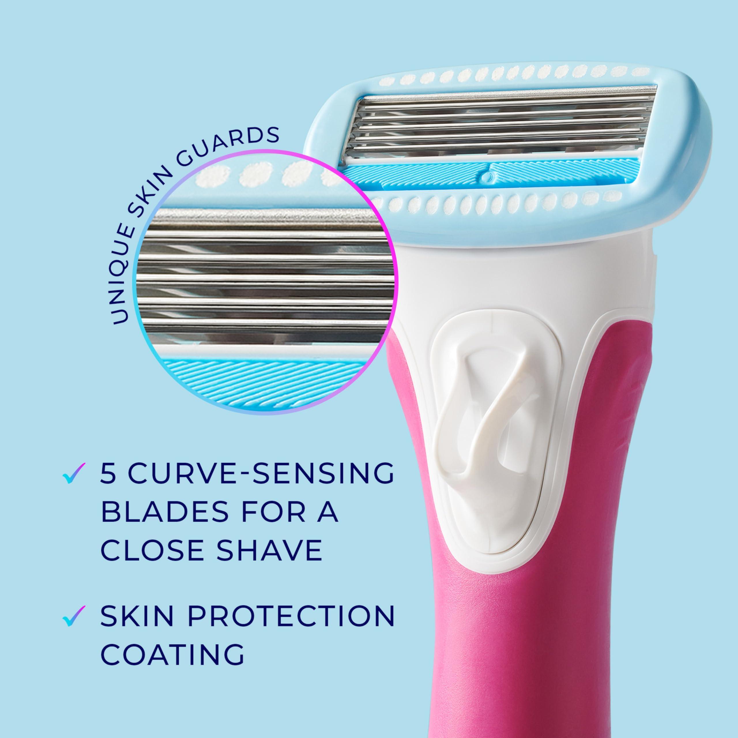 Schick Hydro Silk TrimStyle Razor with Bikini Trimmer for Women | 2-in-1 Bikini Razor for Women and Womens Trimmer for Pubic Hair, Includes 1 Waterproof Handle, 3 Refills & 1 AAA Battery - Image 10