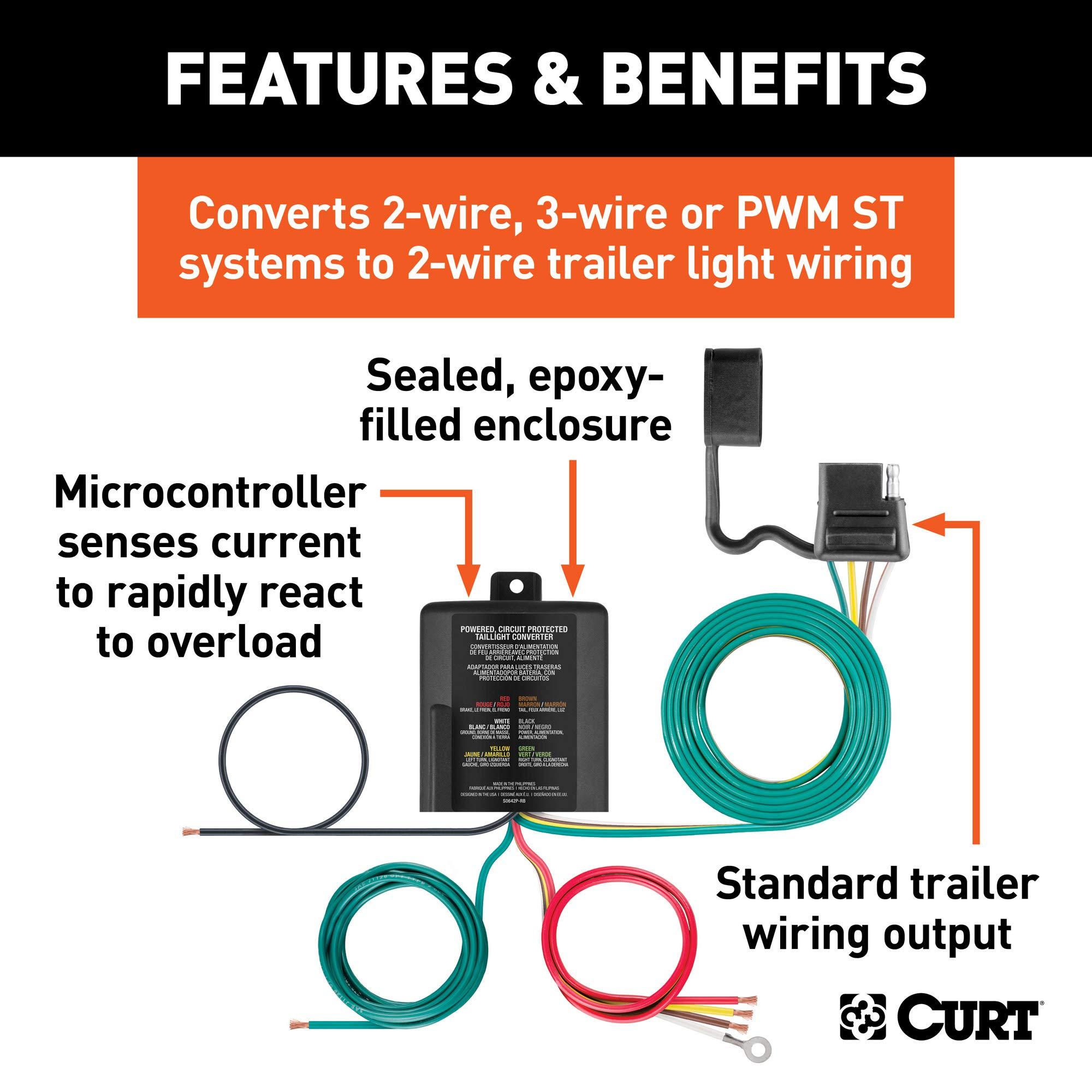 CURT 59236 Weather-Resistant Multi-Function Splice-in Trailer Tail Light Converter Kit, 4-Pin Wiring Harness - Image 2