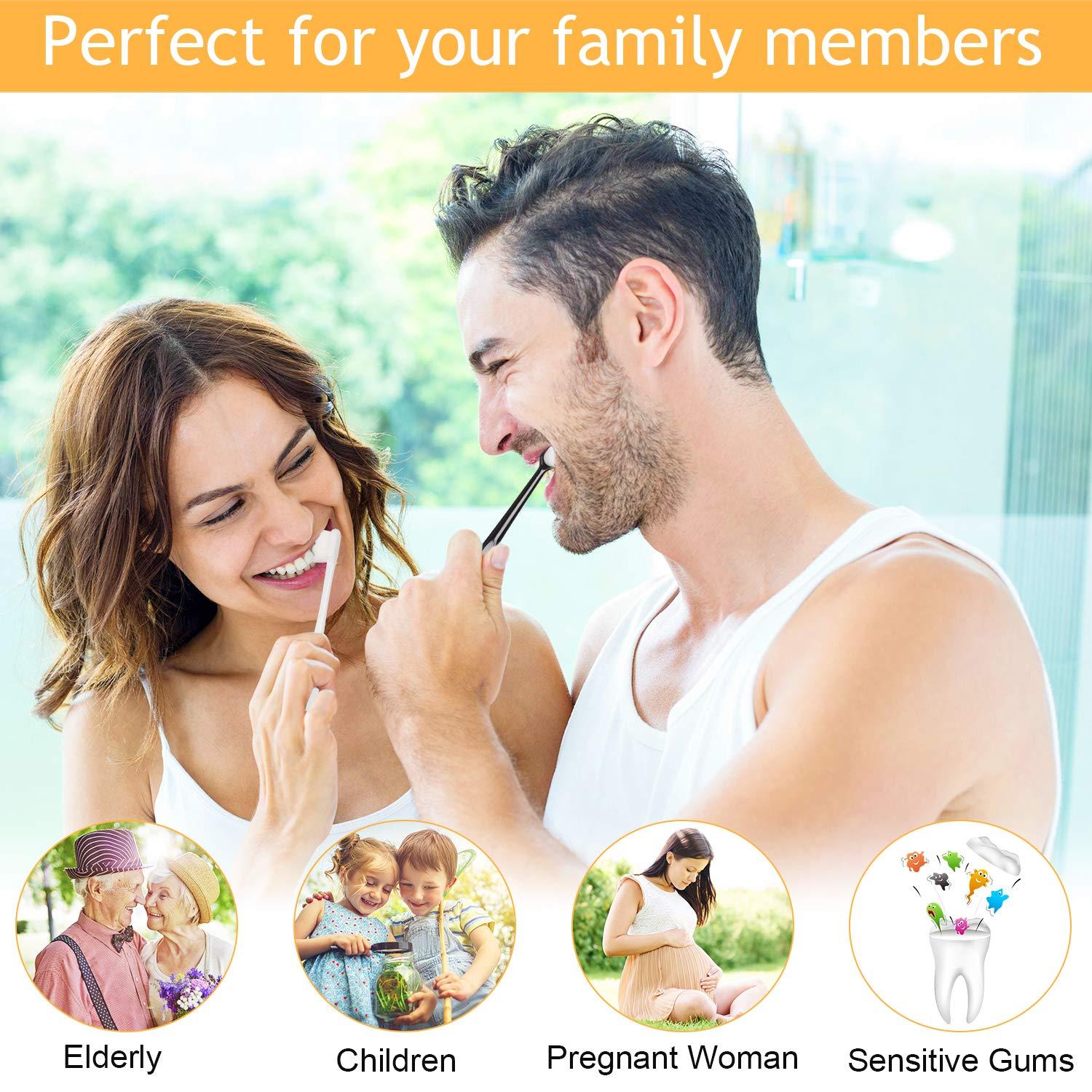 VEGOLS Adult Extra Soft Toothbrush with 20000 Soft Bristles, (Pack of 6) Micro Nano Manual Toothbrushes for Protect Sensitive Gums, Black/White - Image 7