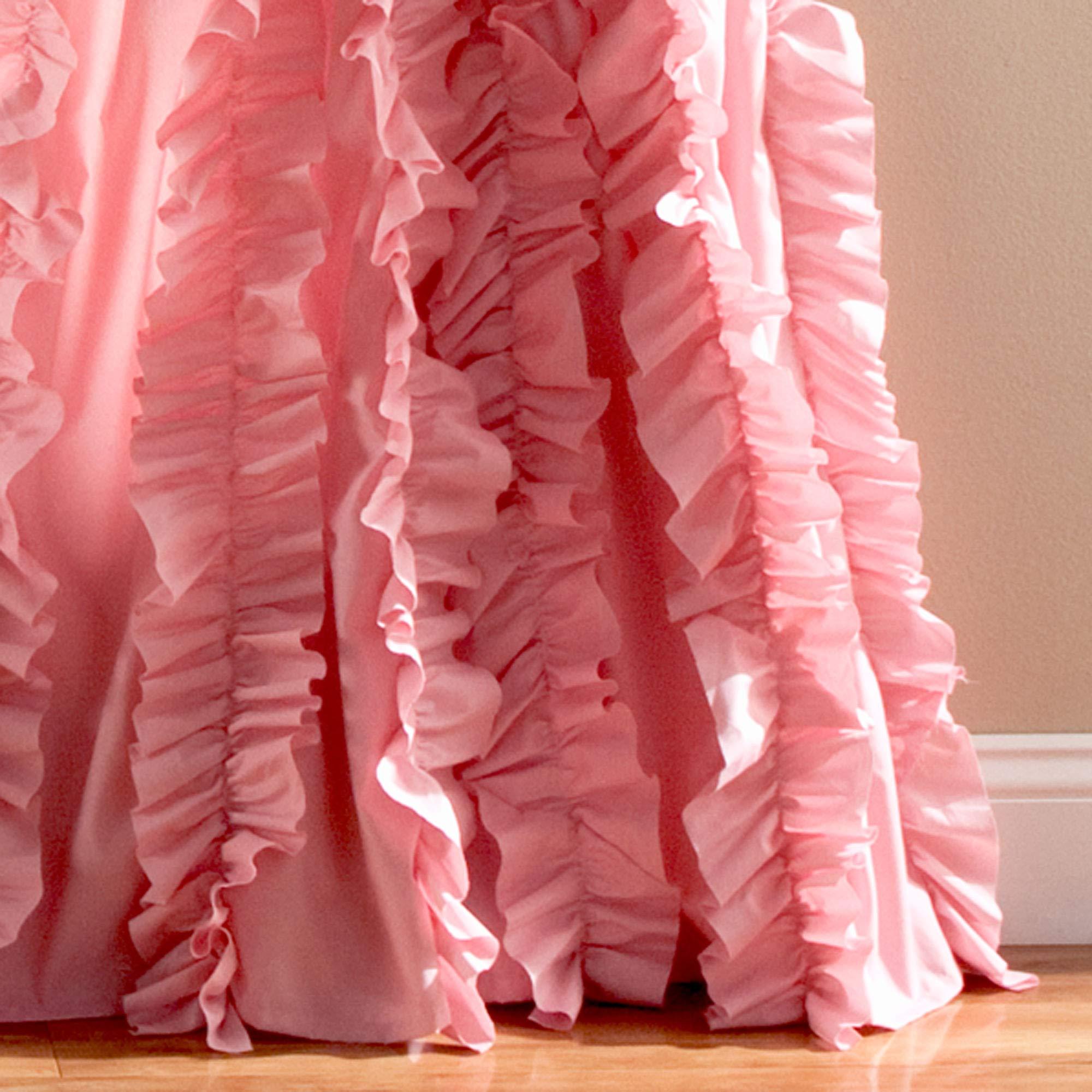 Lush Decor Belle Vintage Chic Window Curtain Panel for Living, Dining Room, Bedroom (Single Curtain), 54"W x 84"L, Pink - Image 5