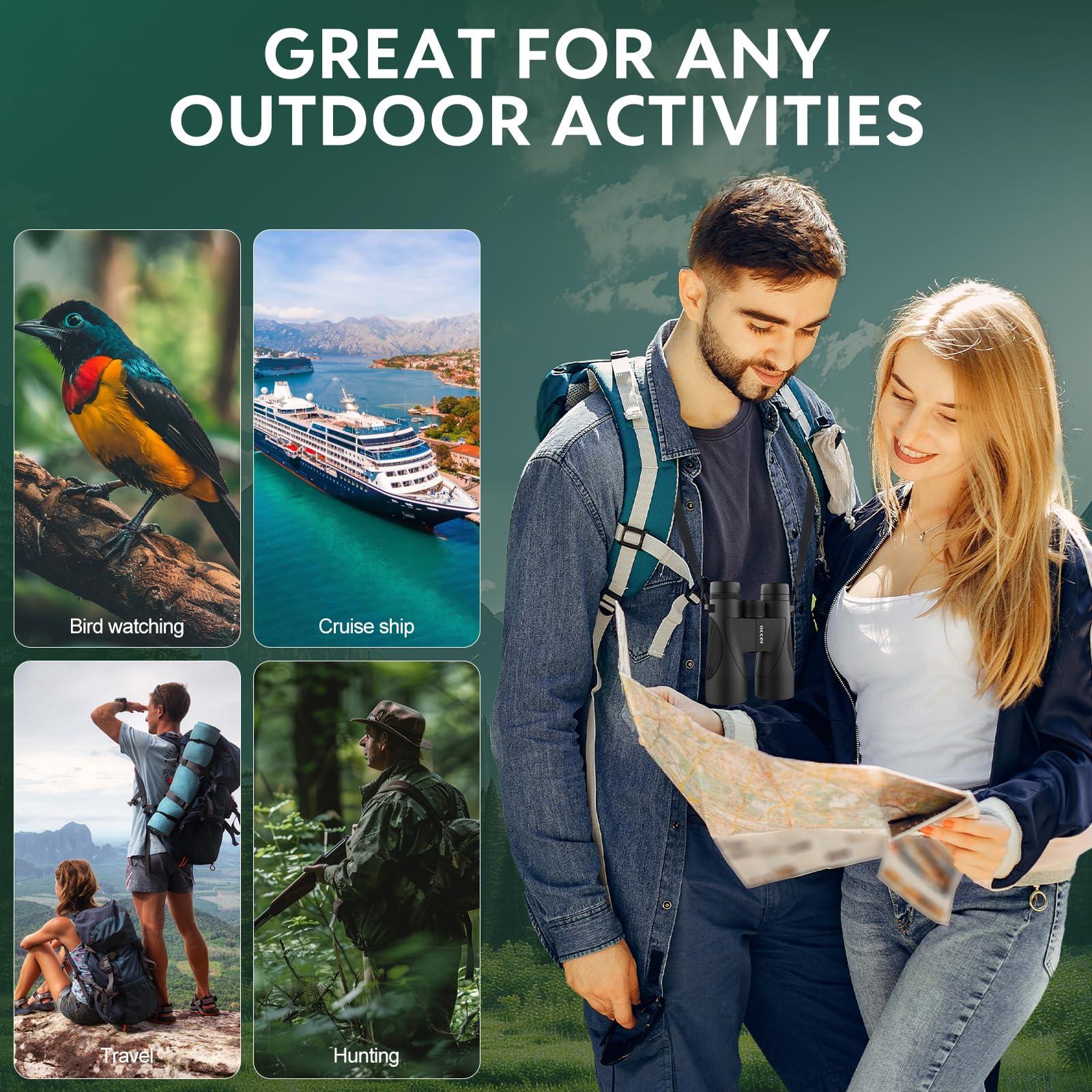 occer 12x50 Binoculars for Adults High Powered - HD Bird Watching Binocular for Hunting with Clear Vision - Easy Focus Binoculars with Long Range for Hiking Travel Cruise Trip Concert Stargazing - Image 6