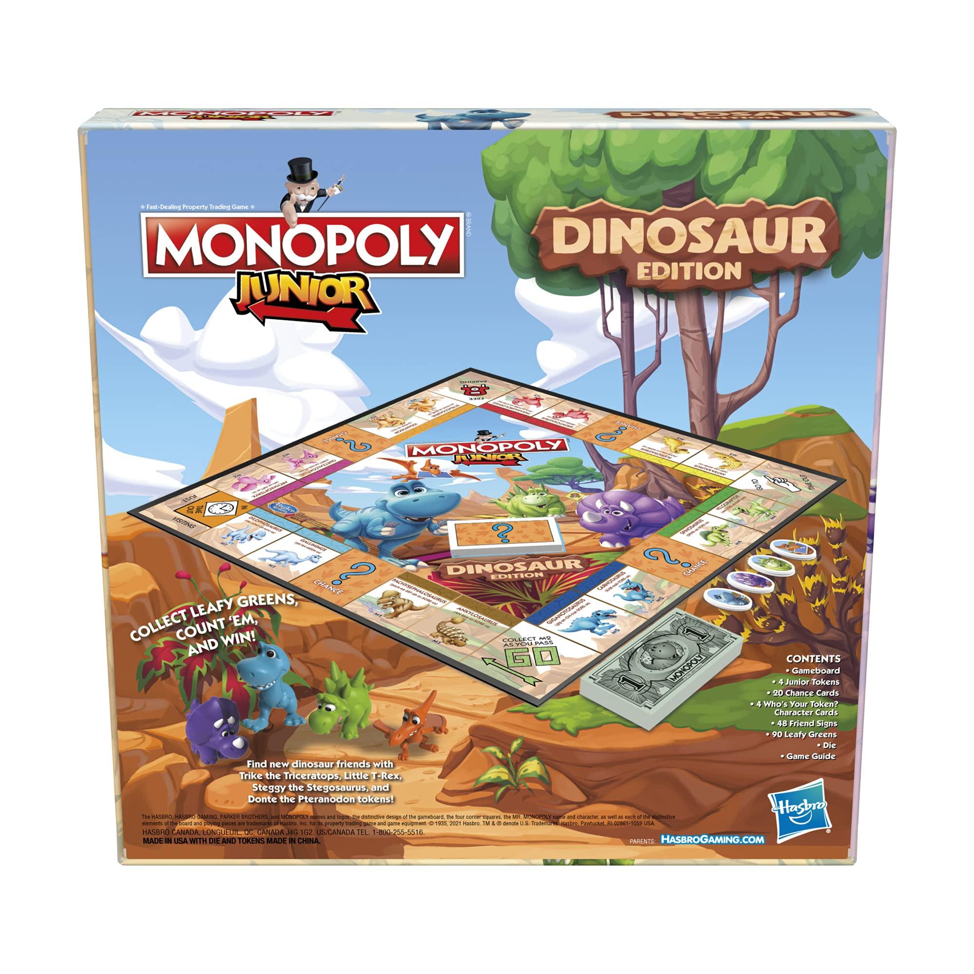 Hasbro Gaming Monopoly Junior Dinosaur Edition Game | Kids Board Games with Dino-Themed Toy Tokens | 2-4 Players for Boys & Girls | Ages 5+ (Amazon Exclusive) - Image 9