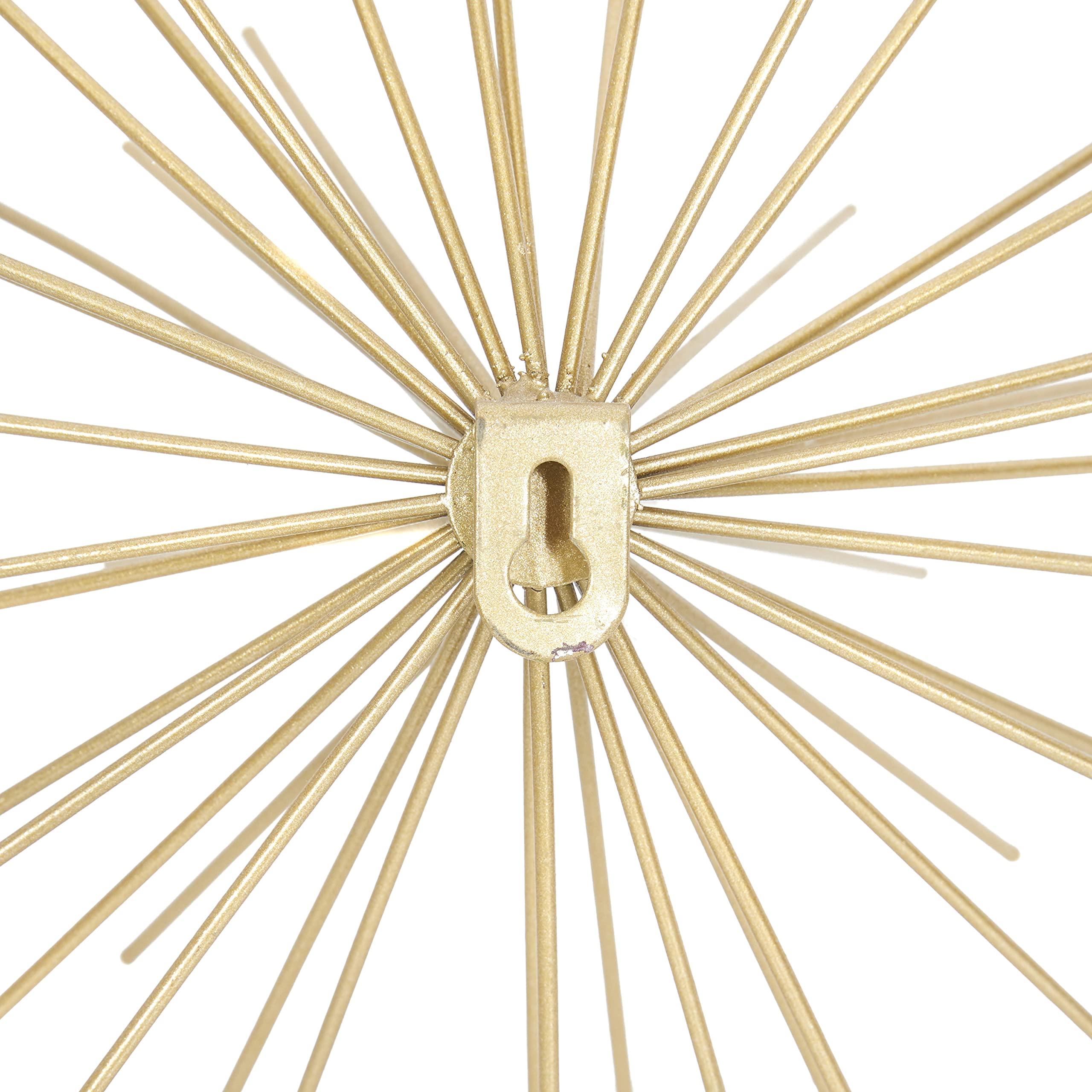 Deco 79 Metal Starburst 3D Long Spike Wall Decor, Set of 3 6", 9", 12"W, Gold - Image 7