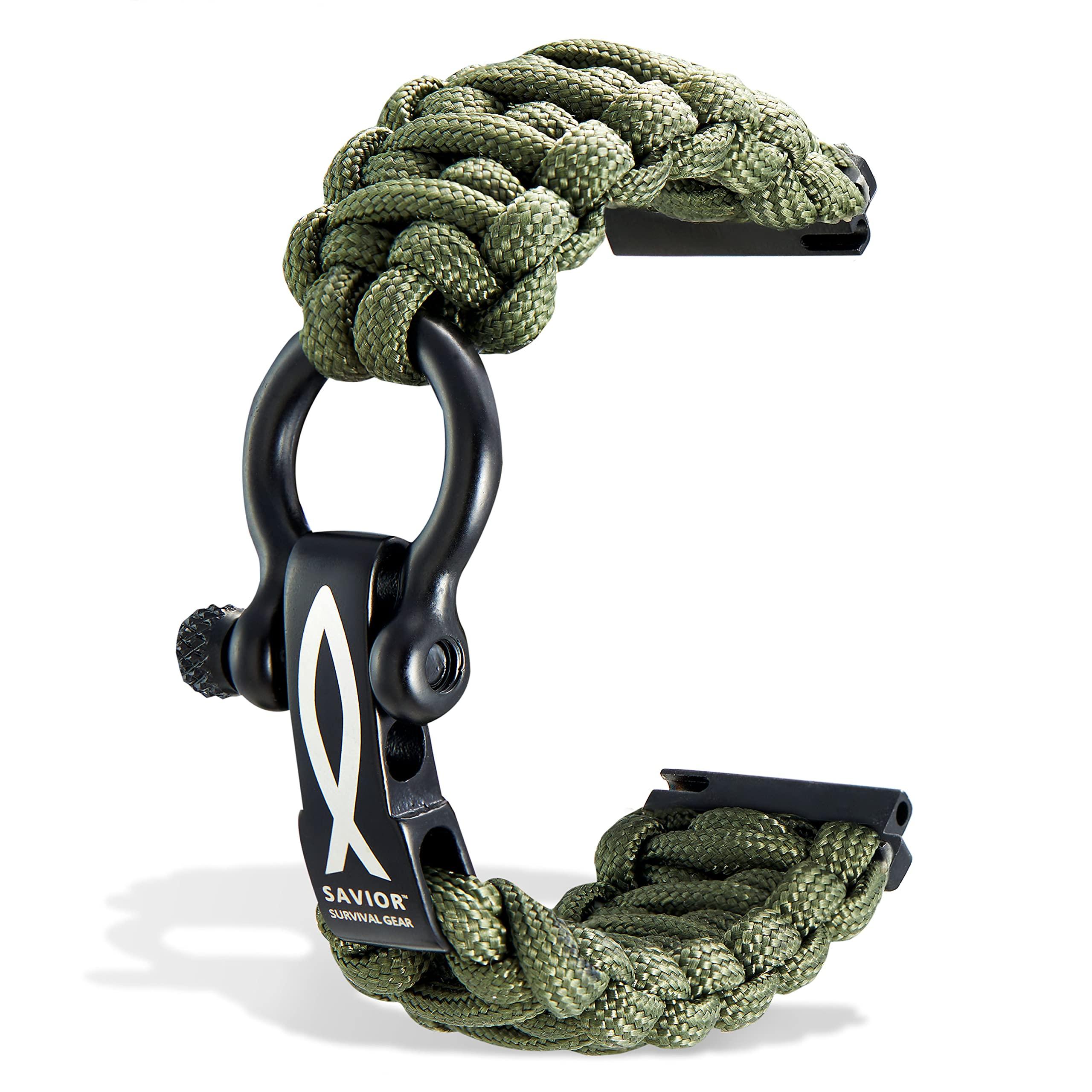 Savior Survival Gear Paracord 20mm/22mm Watch Band with Quick Release - Men & Women - Strap Compatible with Various Smart Watches, including Galaxy (some), S3 Classic, and Fenix 5