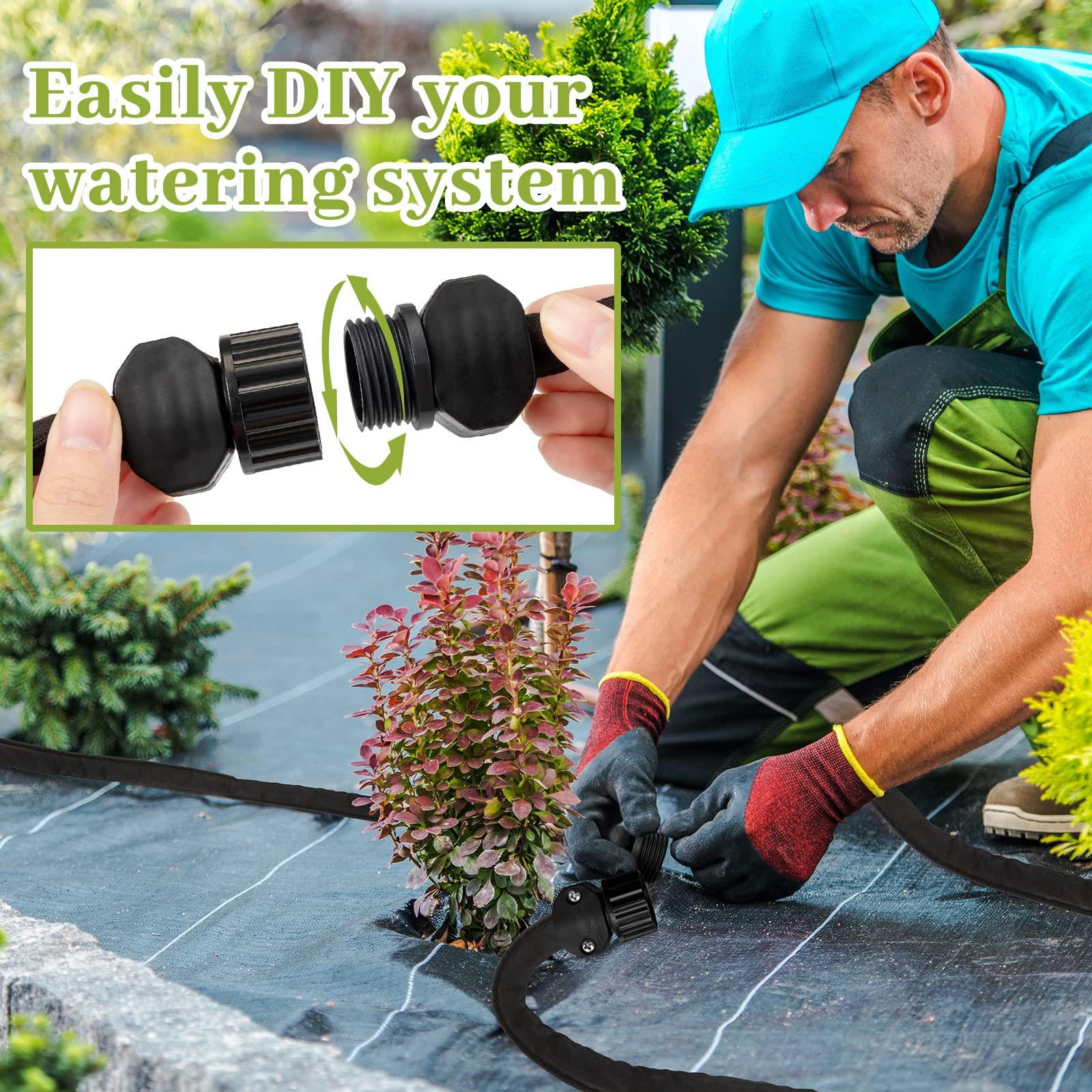 Weysat 6 Pcs Garden Soaker Hose 25 Ft 1/2" Flat Double Layer Consistent Drip Hose Leakproof Heavy Duty Irrigation Save 80% Water for Garden Bed Vegetable Sprinkler - Image 4