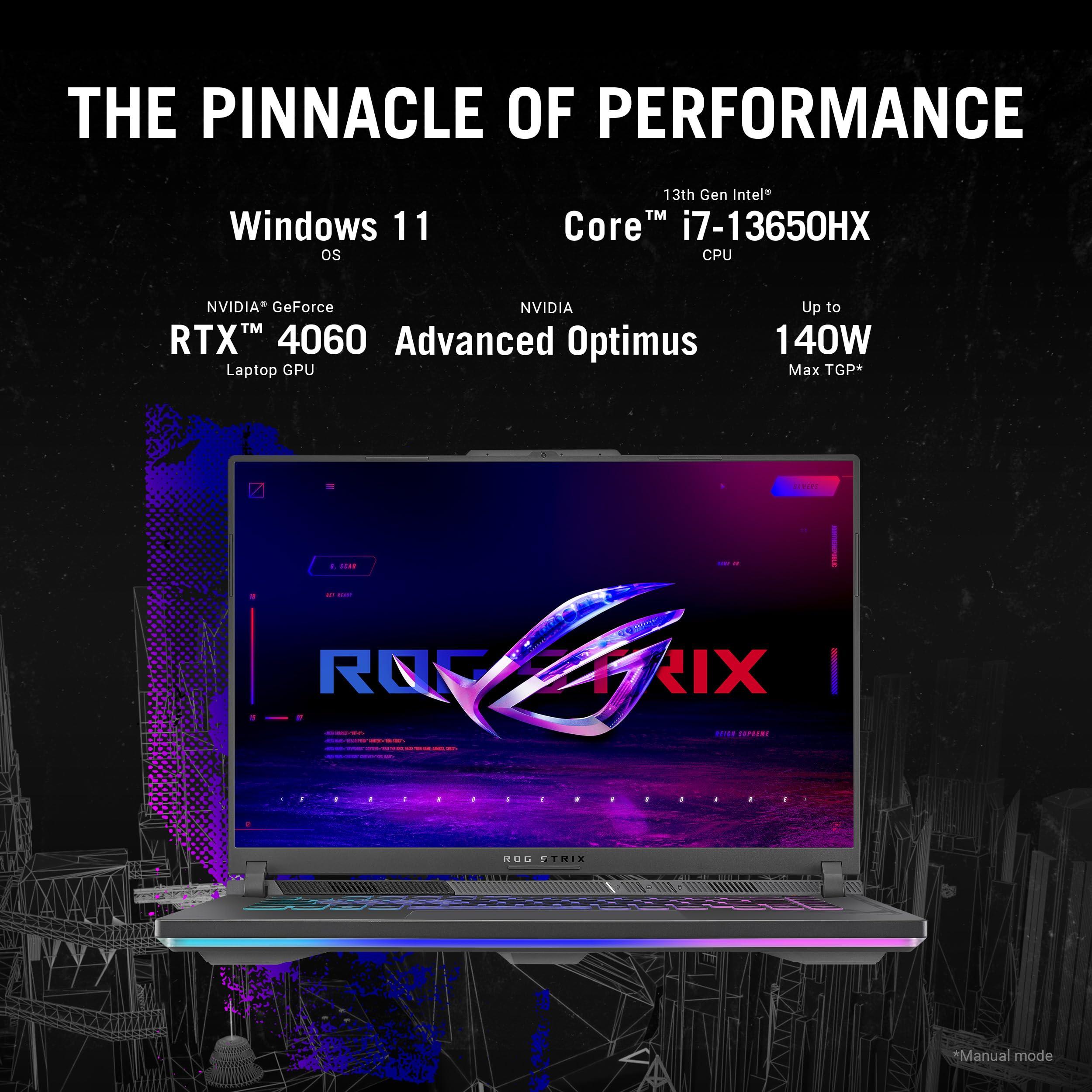 ASUS ROG Strix G16 Gaming Laptop, 165Hz Display, NVIDIA® GeForce RTX™ 4060, Intel Core i7-13650HX, 16GB DDR5, 1TB PCIe Gen4 SSD, Wi-Fi 6E, Windows 11, G614JV-AS74 - Image 3