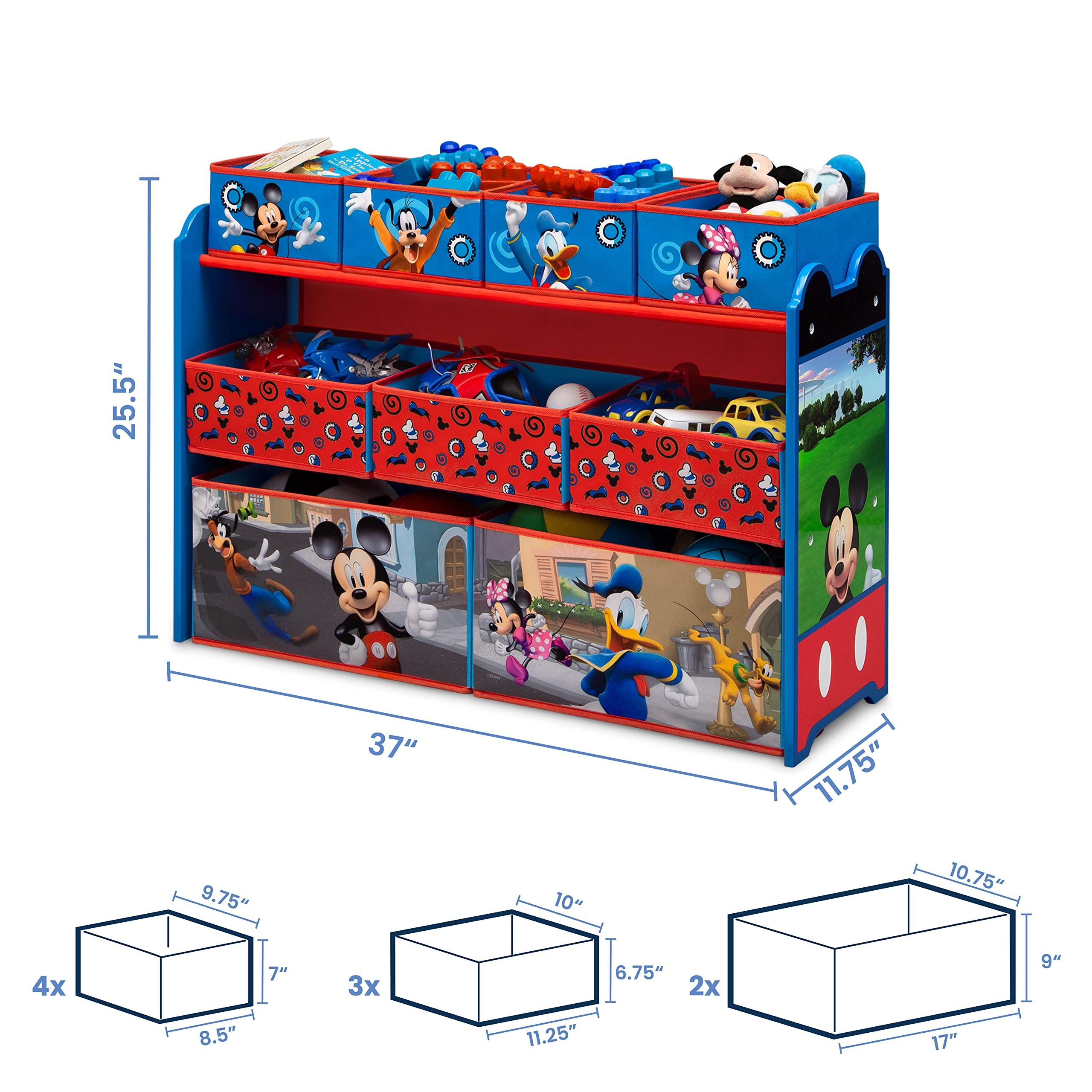 Delta Children Disney Mickey Mouse Deluxe 9 Bin Design and Store Toy Organizer, Greenguard Gold Certified - Image 3