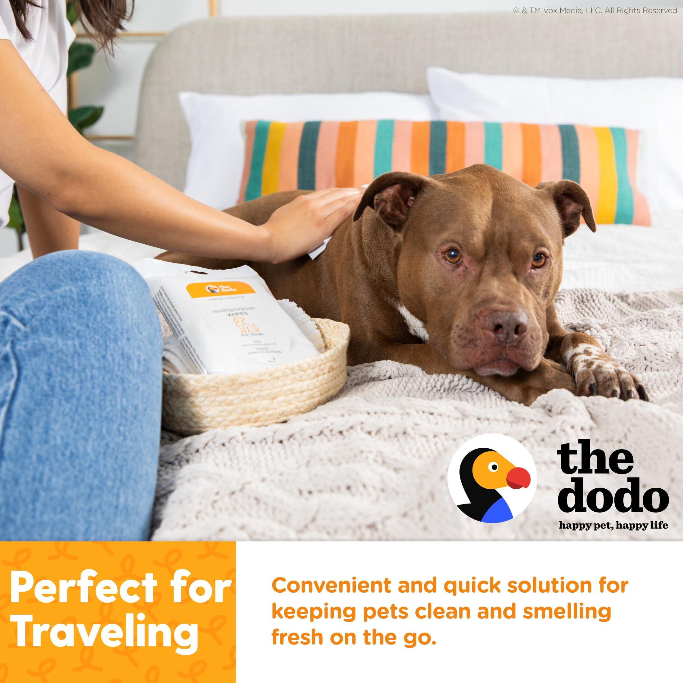 The Dodo Multipurpose Wipes for Dogs, Sweet Vanilla Almond with Hemp Seed and Castor Oil; Easy Wipes for Dogs, Waterless Grooming Supplies - Image 5