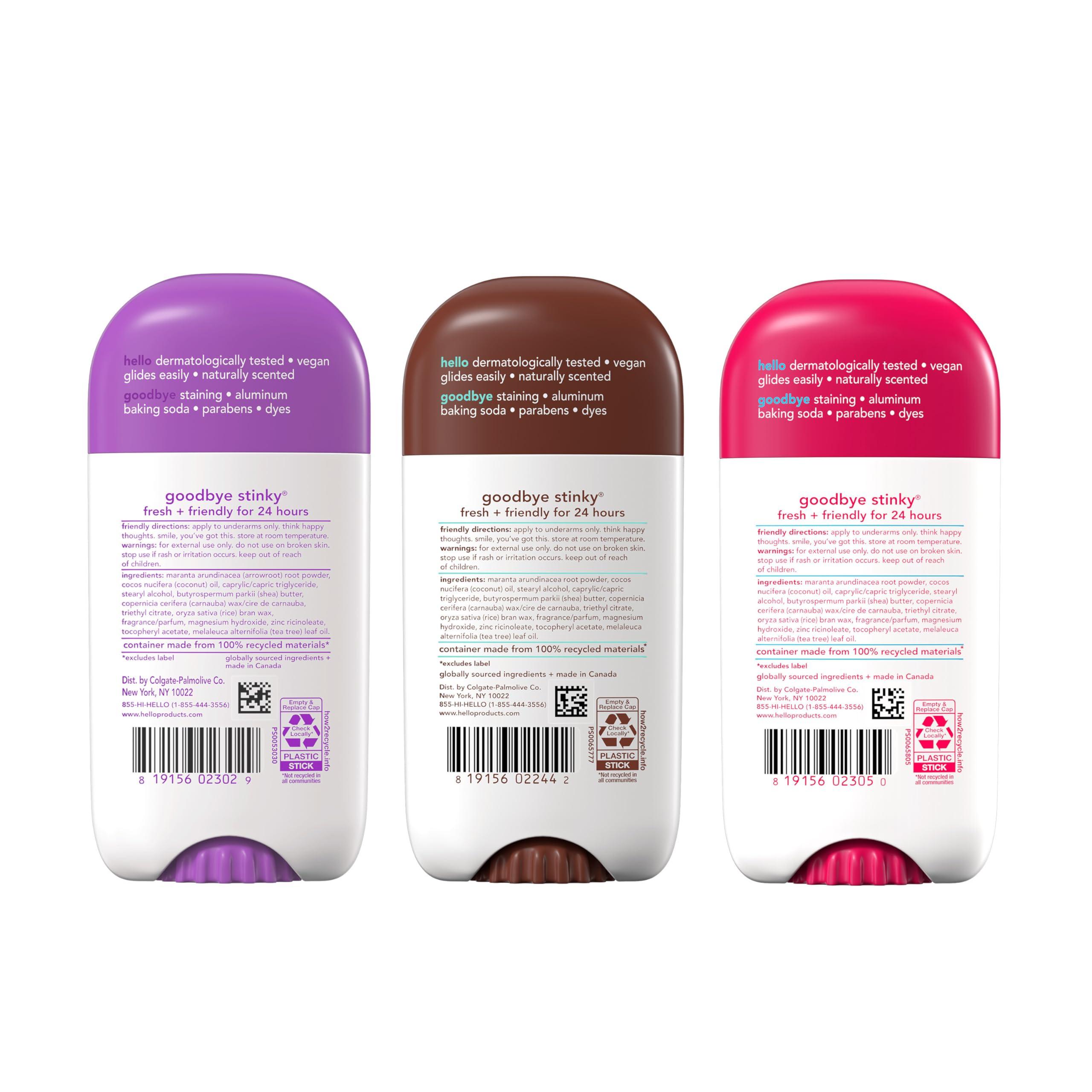 hello Deodorant Variety Pack, Aluminum Free Deodorant for Women and Men with Shea Butter, Lavender Vanilla, Sweet Coconut, Unicorn, Baking Soda Free, 3 x 2.6 oz Sticks - Image 7