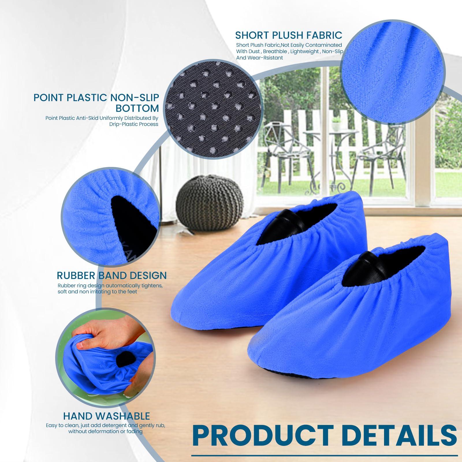 12 Pairs Reusable Non Slip Cloth Shoe Covers Washable Thickened Boot Shoe Covers for Indoors and Households one size 11 Colors - Image 3