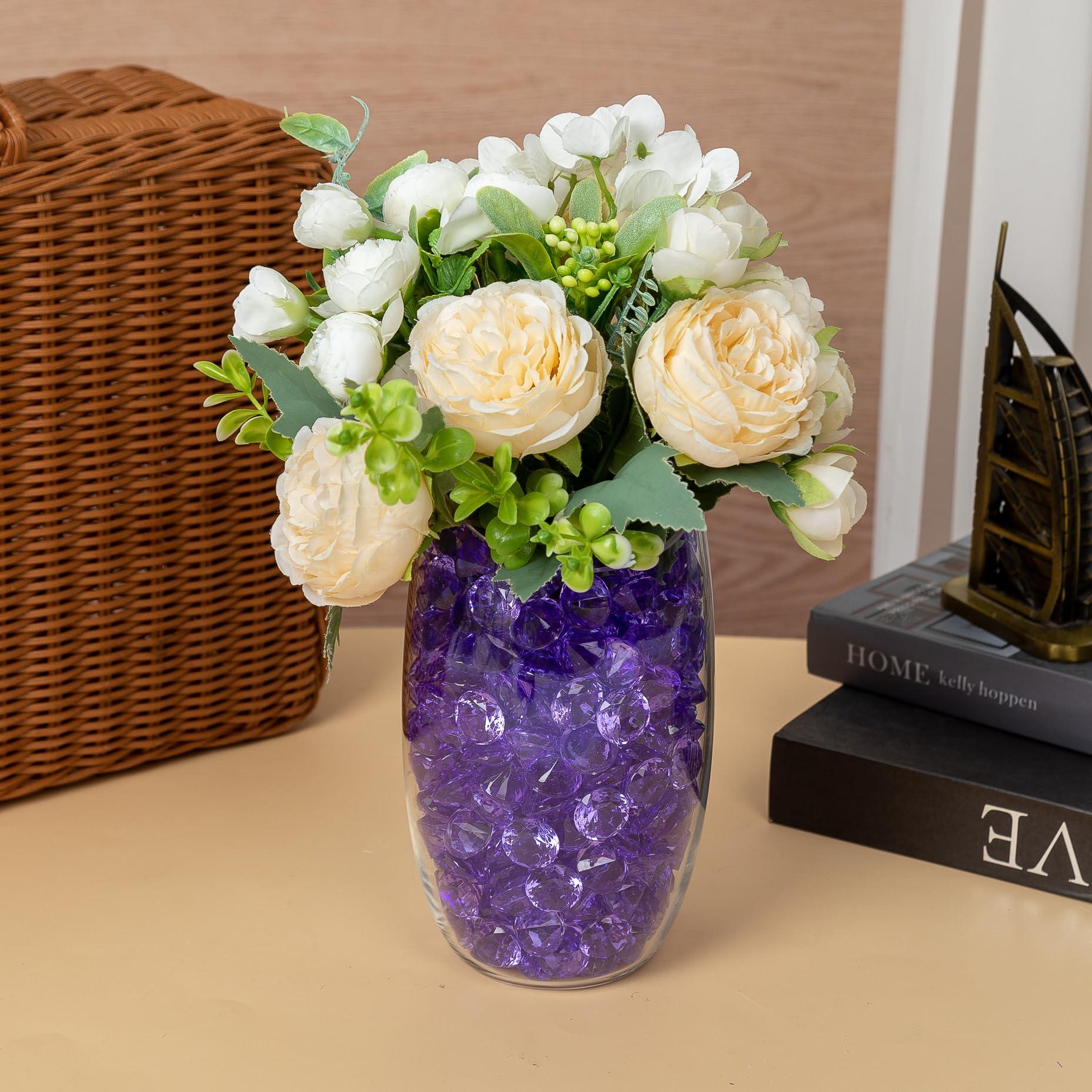 AiFanS Vase Filler for Centerpieces,Home Deco 300PCS 3/4 Inch Vase Filler Beads,Diamond Marbles for Vases - Purple - Image 5