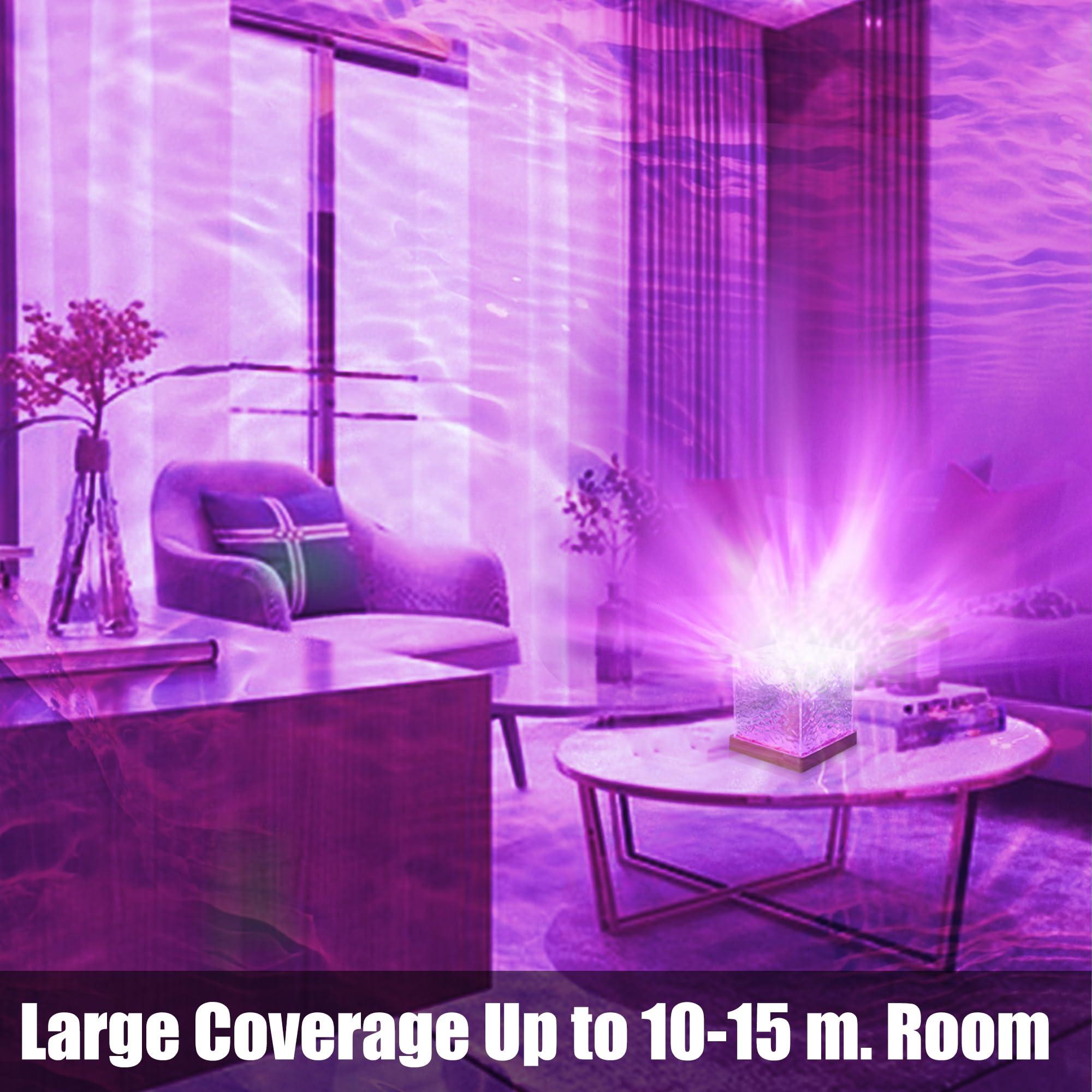 RICHMYC Ocean Wave Projector Light, 16 Colors Gradual Rotating Water Lamp with Remote Control, Beach Decor Sea Themed Northern Lights Projector for Office Bedroom Bar Restaurant - Image 2